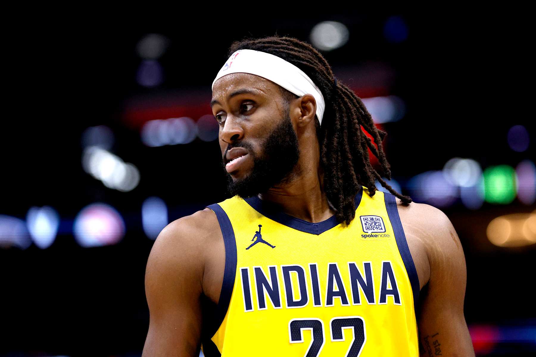 NEW ORLEANS, LOUISIANA - NOVEMBER 01: Isaiah Jackson #22 of the Indiana Pacers stands on the court during an NBA game at Smoothie King Center against the New Orleans Pelicans on November 01, 2024 in New Orleans, Louisiana. NOTE TO USER: User expressly acknowledges and agrees that, by downloading and or using this photograph, User is consenting to the terms and conditions of the Getty Images License Agreement. (Photo by Sean Gardner/Getty Images)