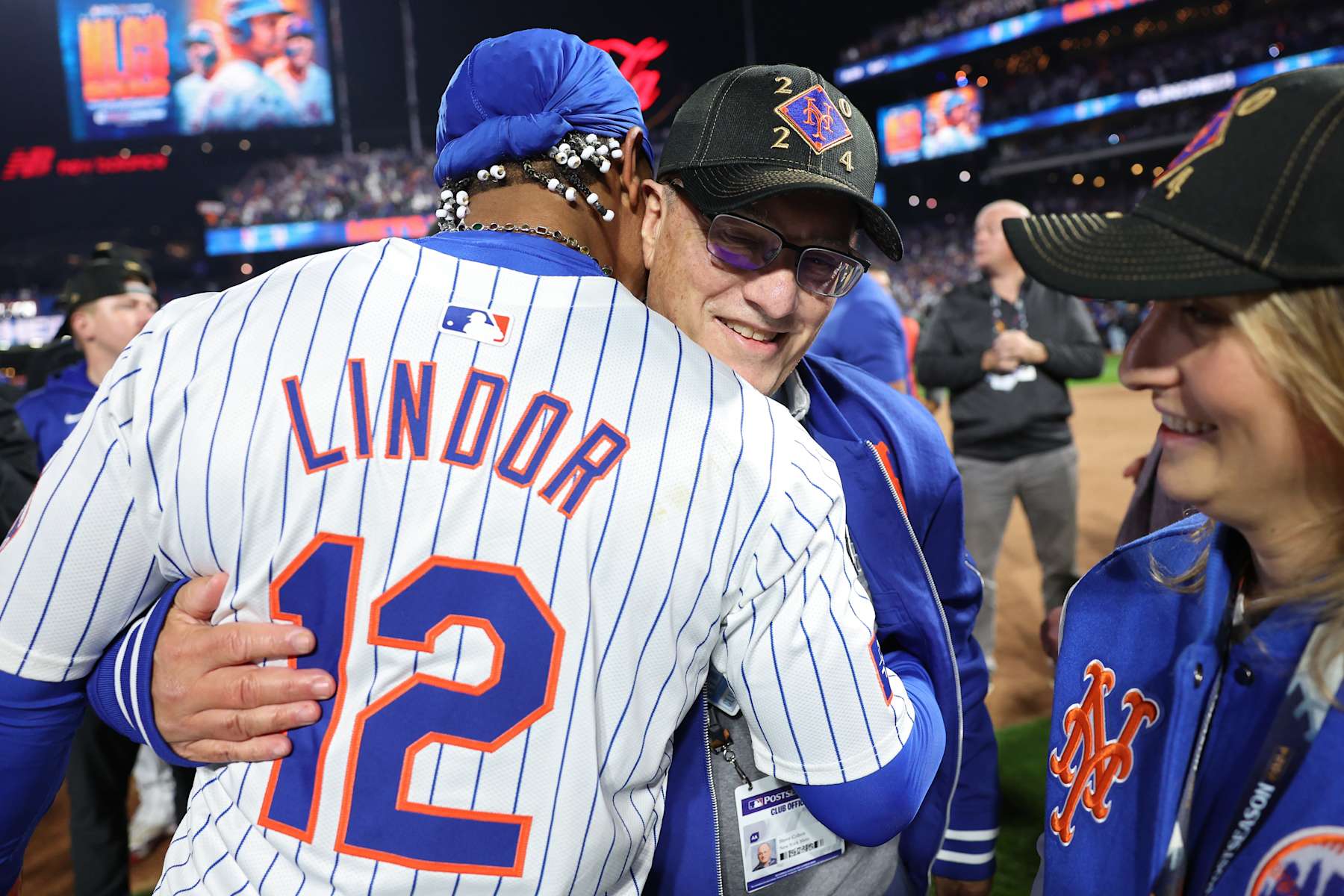 Francisco Lindor (L) and Steve Cohen (R)