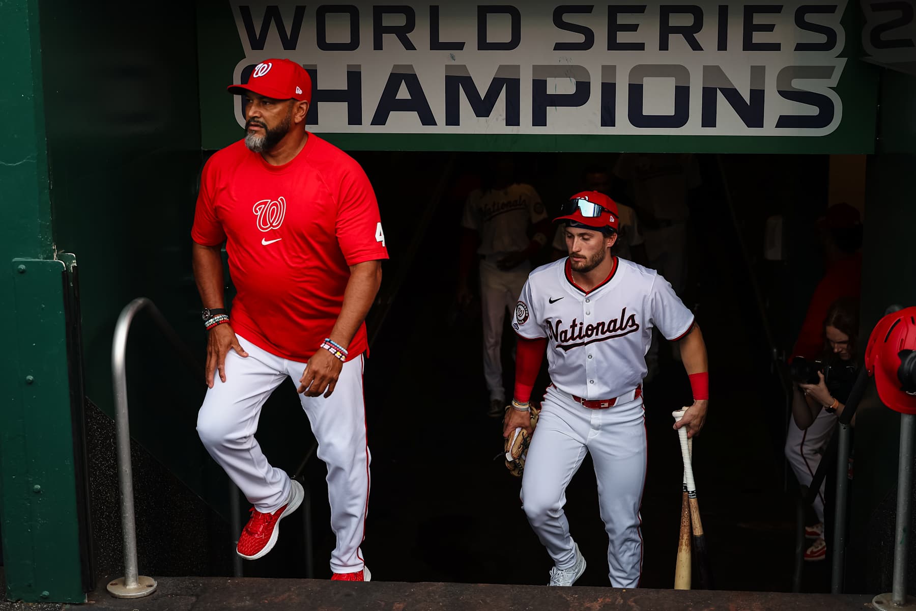 Dave Martinez (L) and Dylan Crews (R)