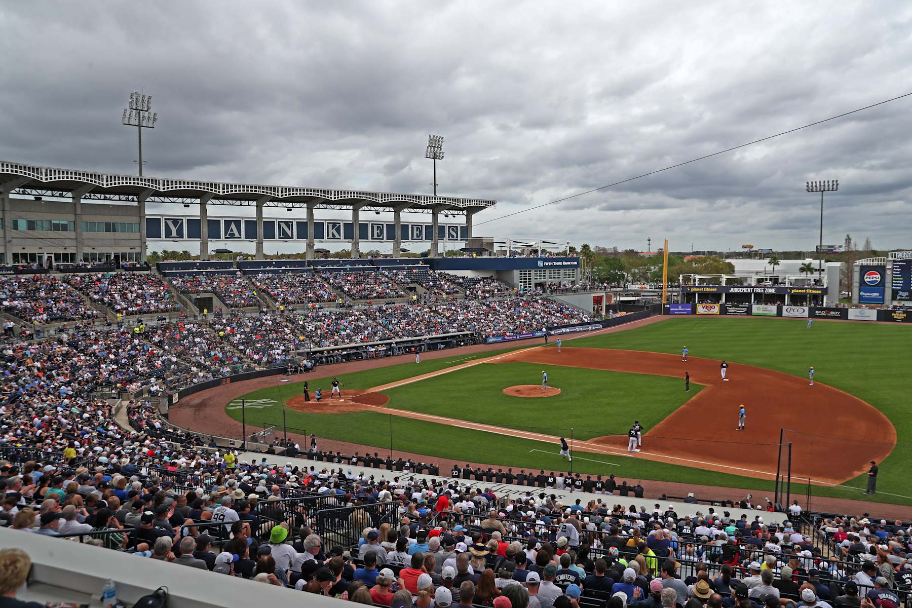 TAMPA, FL - MARCH 06: A wide angle general view of the New York Yankees playing against the Tampa Bay Rays during Spring Training on March 6, 2024, at George M. Steinbrenner Field in Tampa, Florida. (Photo by Brian Spurlock/Icon Sportswire via Getty Images)