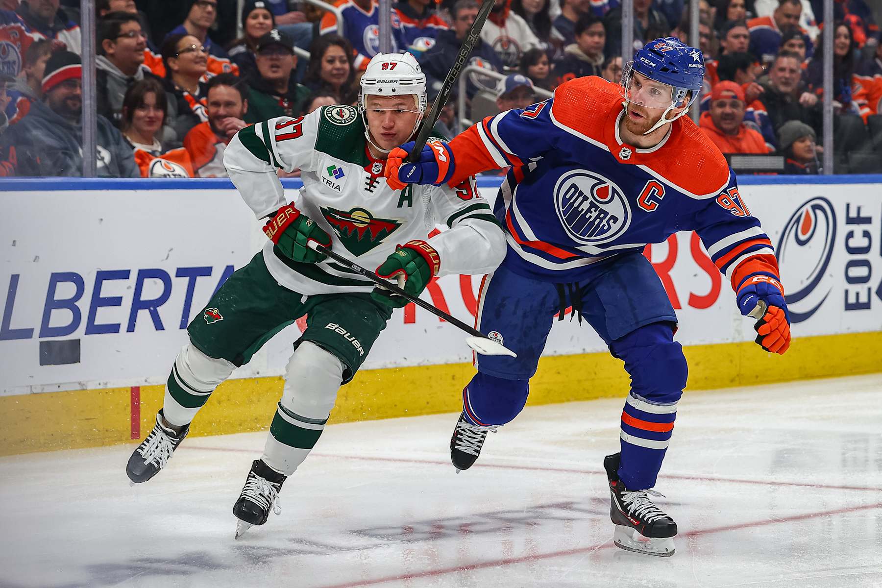 Kirill Kaprizov, left, and Connor McDavid