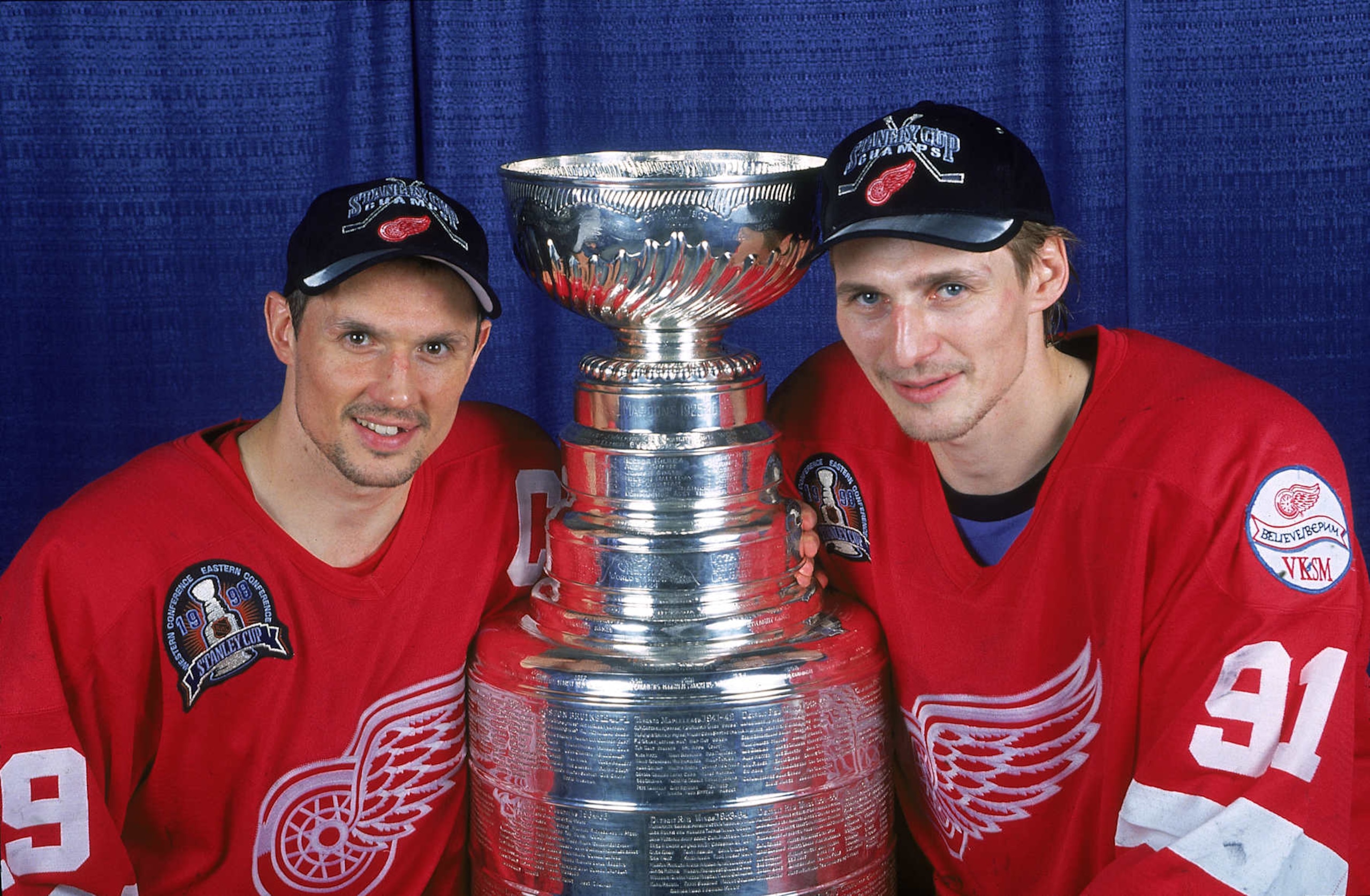Former Detroit Red Wings forwards Steve Yzerman (left) and Sergei Fedorov. Former Detroit Red Wings forwards Steve Yzerman (left) and Sergei Fedorov.