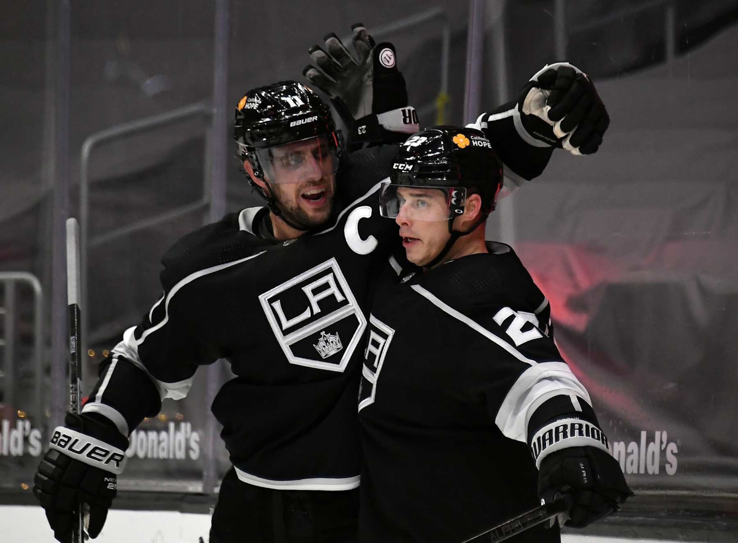 Los Angeles Kings captain Anže Kopitar (left) and former Kings captain Dustin Brown. Los Angeles Kings captain Anže Kopitar (left) and former Kings captain Dustin Brown.