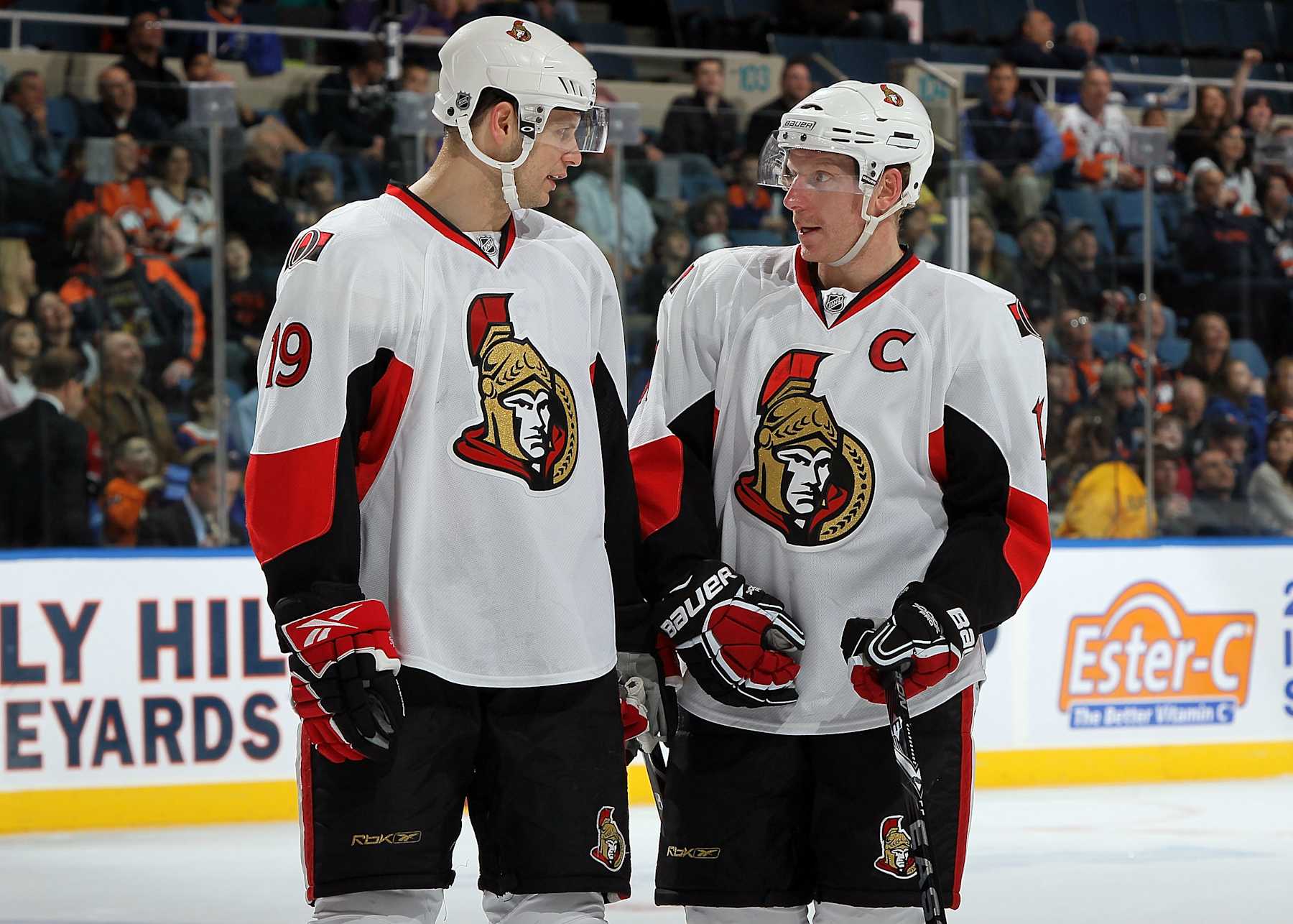 Former Ottawa Senators forwards Jason Spezza and Daniel Alfredsson.