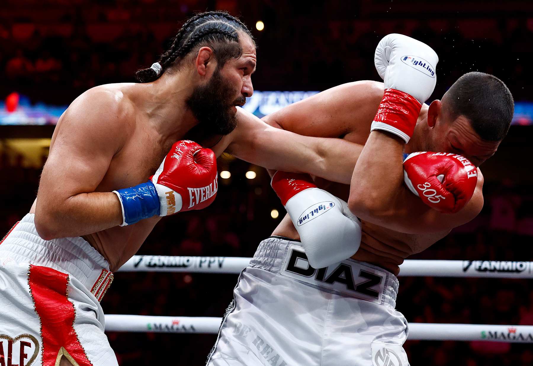 Jorge Masvidal punches Nate Diaz