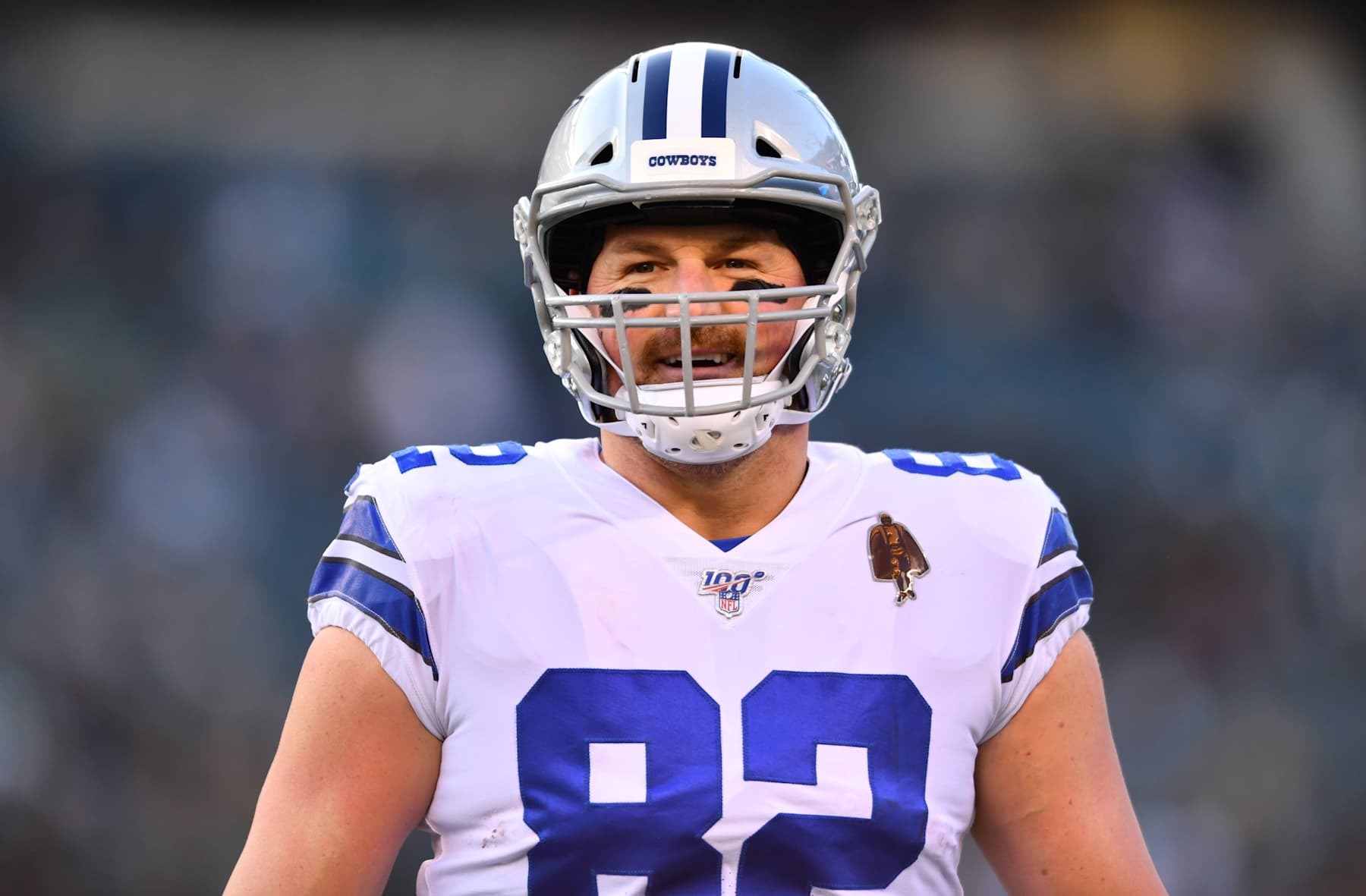 PHILADELPHIA, PA - DECEMBER 22: Dallas Cowboys Tight End Jason Witten (82) looks on before the game between the Dallas Cowboys and Philadelphia Eagles on December 22, 2019 at Lincoln Financial Field in  Philadelphia, PA. (Photo by Kyle Ross/Icon Sportswire via Getty Images)