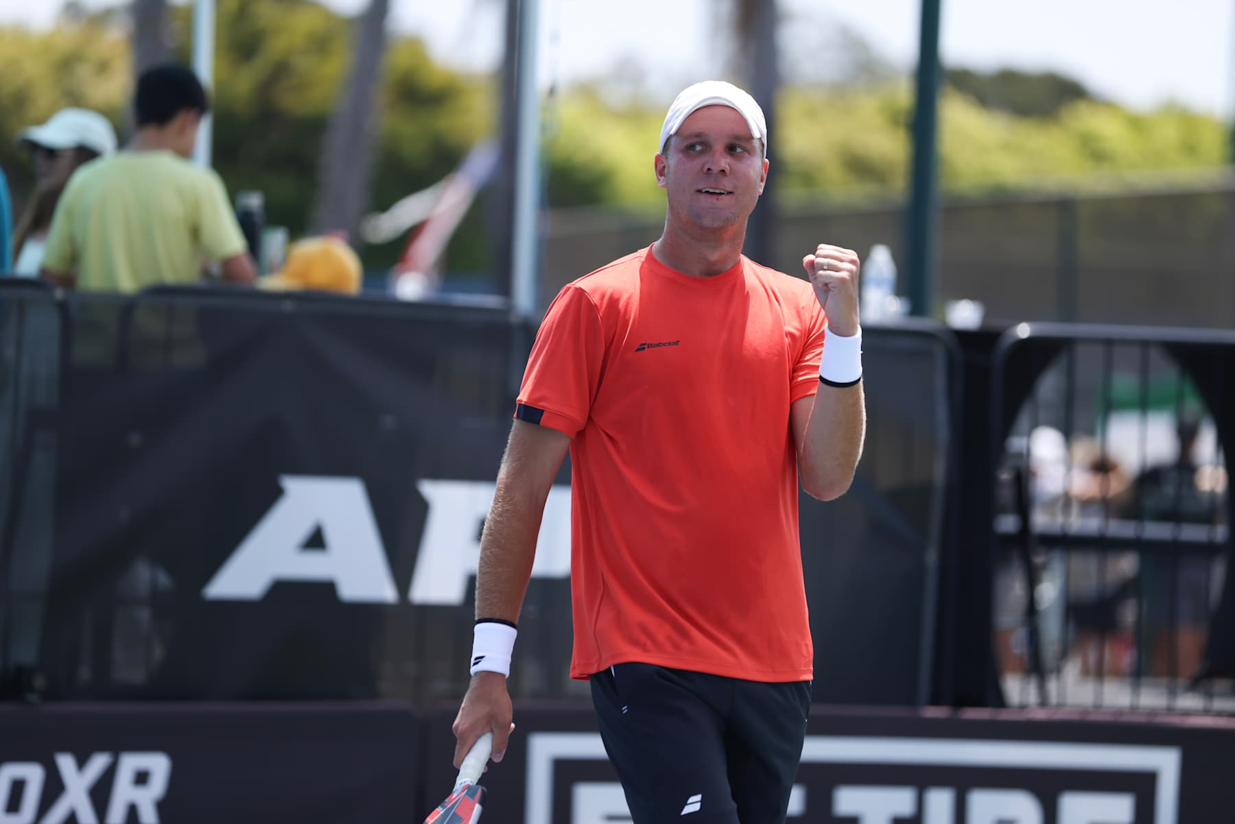 NEWPORT BEACH, CALIFORNIA - JULY 07: Chris Haworth reacts during a men's pro singles match during the final day of the Owl APP Newport Beach Open at The Tennis and Pickleball Club at Newport Beach on July 07, 2024 in Newport Beach, California. (Photo by Katelyn Mulcahy/The APP/Getty Images) NEWPORT BEACH, CALIFORNIA - JULY 07: Chris Haworth reacts during a men's pro singles match during the final day of the Owl APP Newport Beach Open at The Tennis and Pickleball Club at Newport Beach on July 07, 2024 in Newport Beach, California. (Photo by Katelyn Mulcahy/The APP/Getty Images)