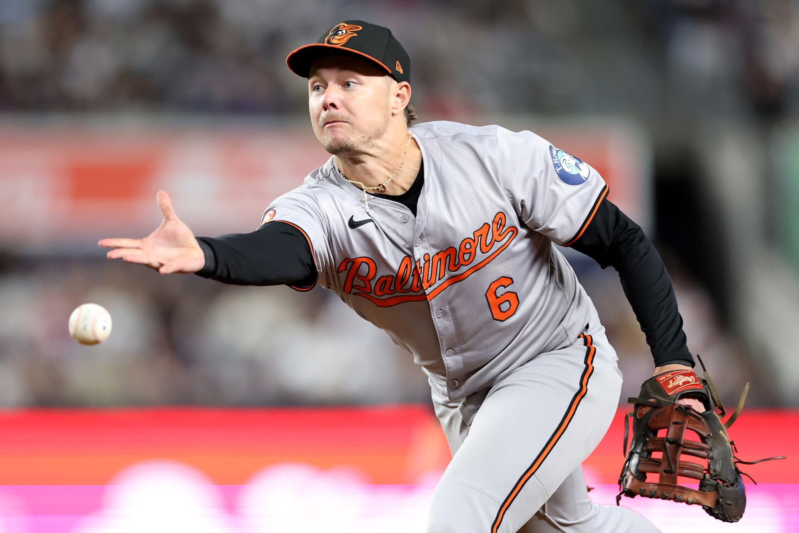 NEW YORK, NEW YORK - SEPTEMBER 25: Ryan Mountcastle #6 of the Baltimore Orioles in action against the New York Yankees at Yankee Stadium on September 25, 2024 in the Bronx borough of New York City. (Photo by Luke Hales/Getty Images)