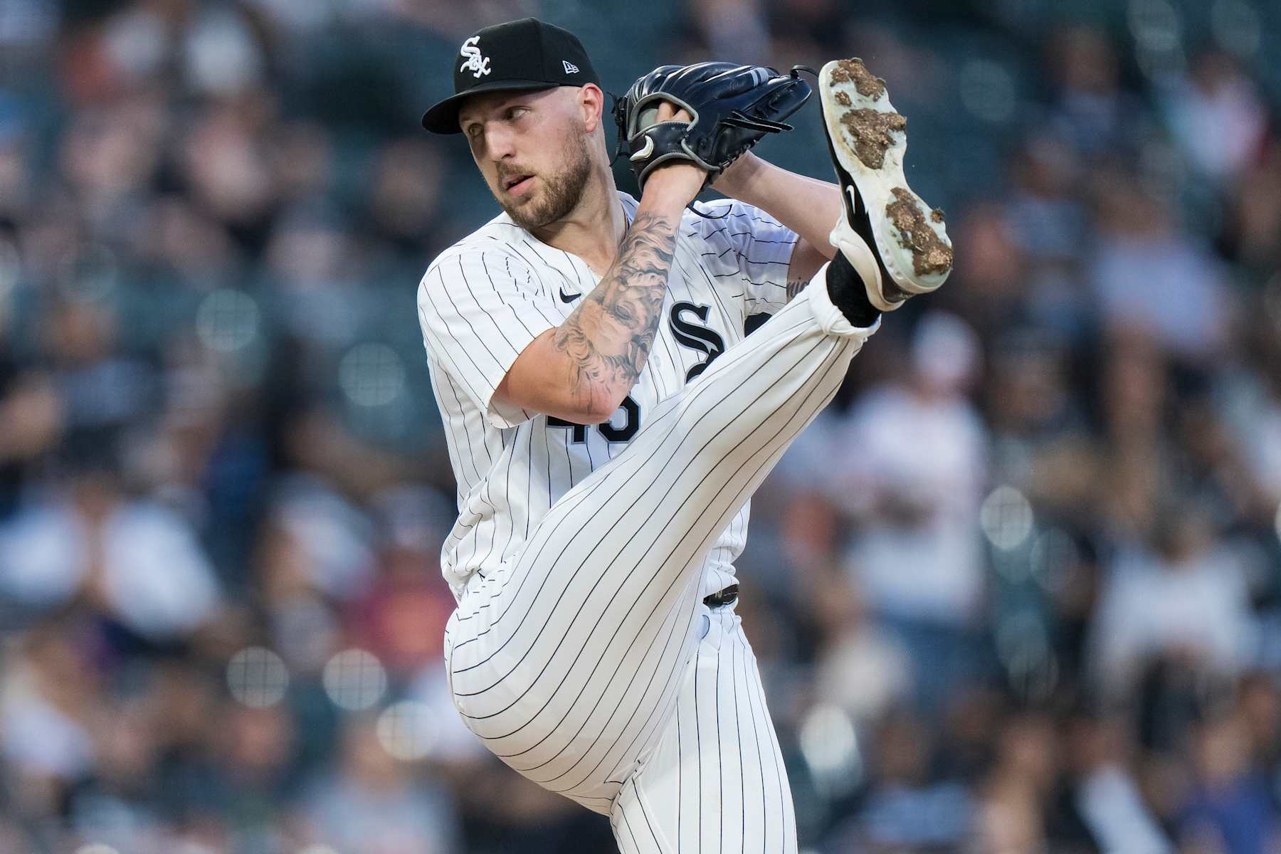 CHICAGO, ILLINOIS - SEPTEMBER 13: Garrett Crochet #45 of the Chicago White Sox pitches in a game against the Oakland Athletics at Guaranteed Rate Field on September 13, 2024 in Chicago, Illinois. (Photo by Matt Dirksen/Getty Images)