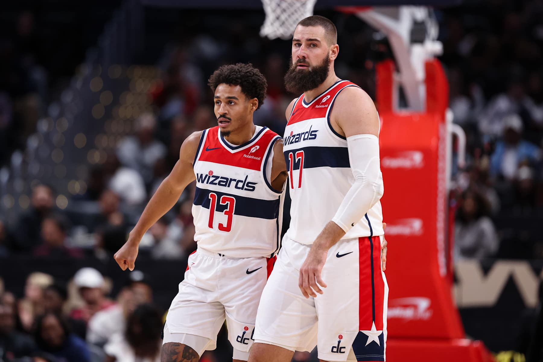 Jordan Poole and Jonas ValanÄiÅ«nas