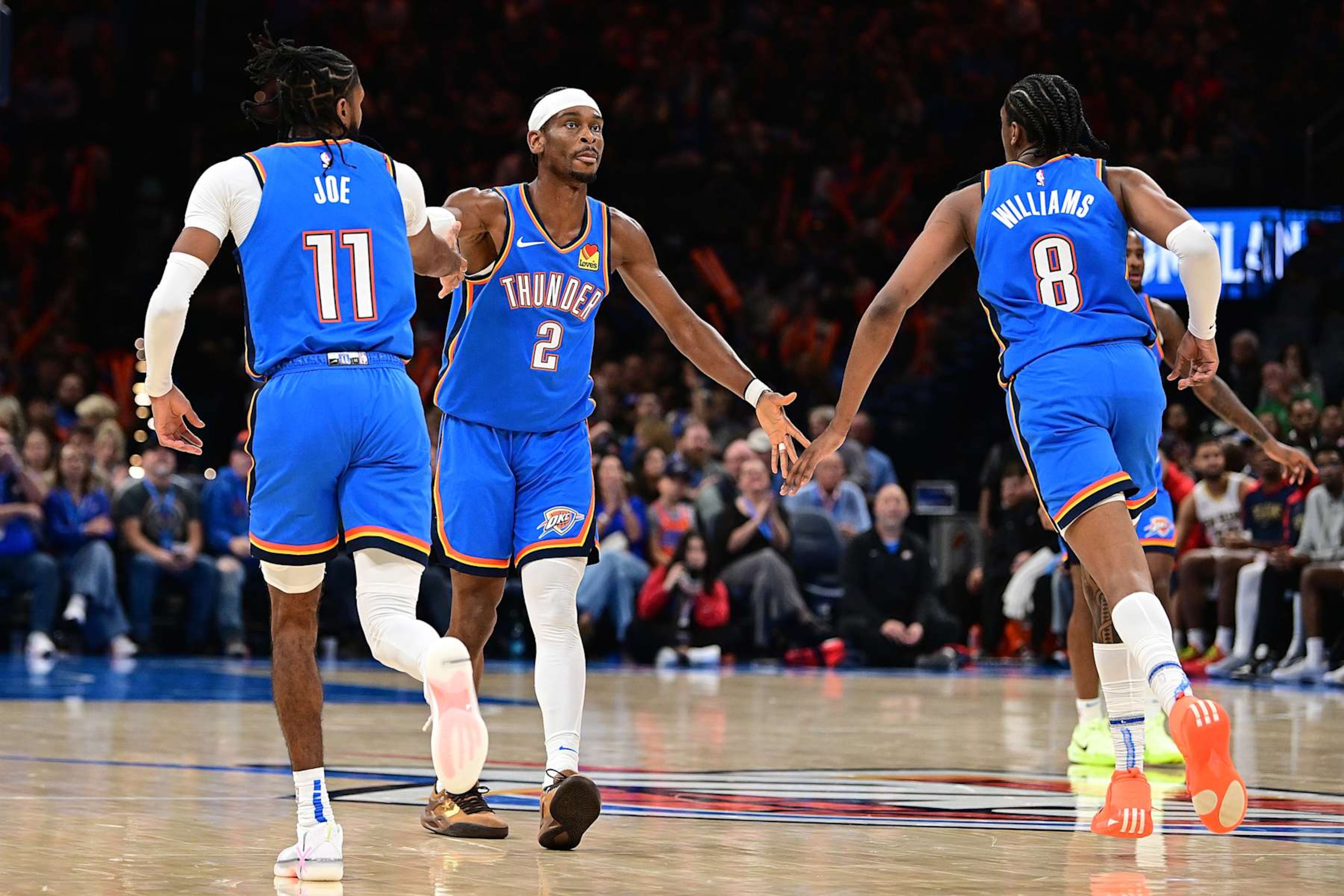 Isaiah Joe, Shai Gilgeous-Alexander and Jalen Williams Isaiah Joe, Shai Gilgeous-Alexander and Jalen Williams