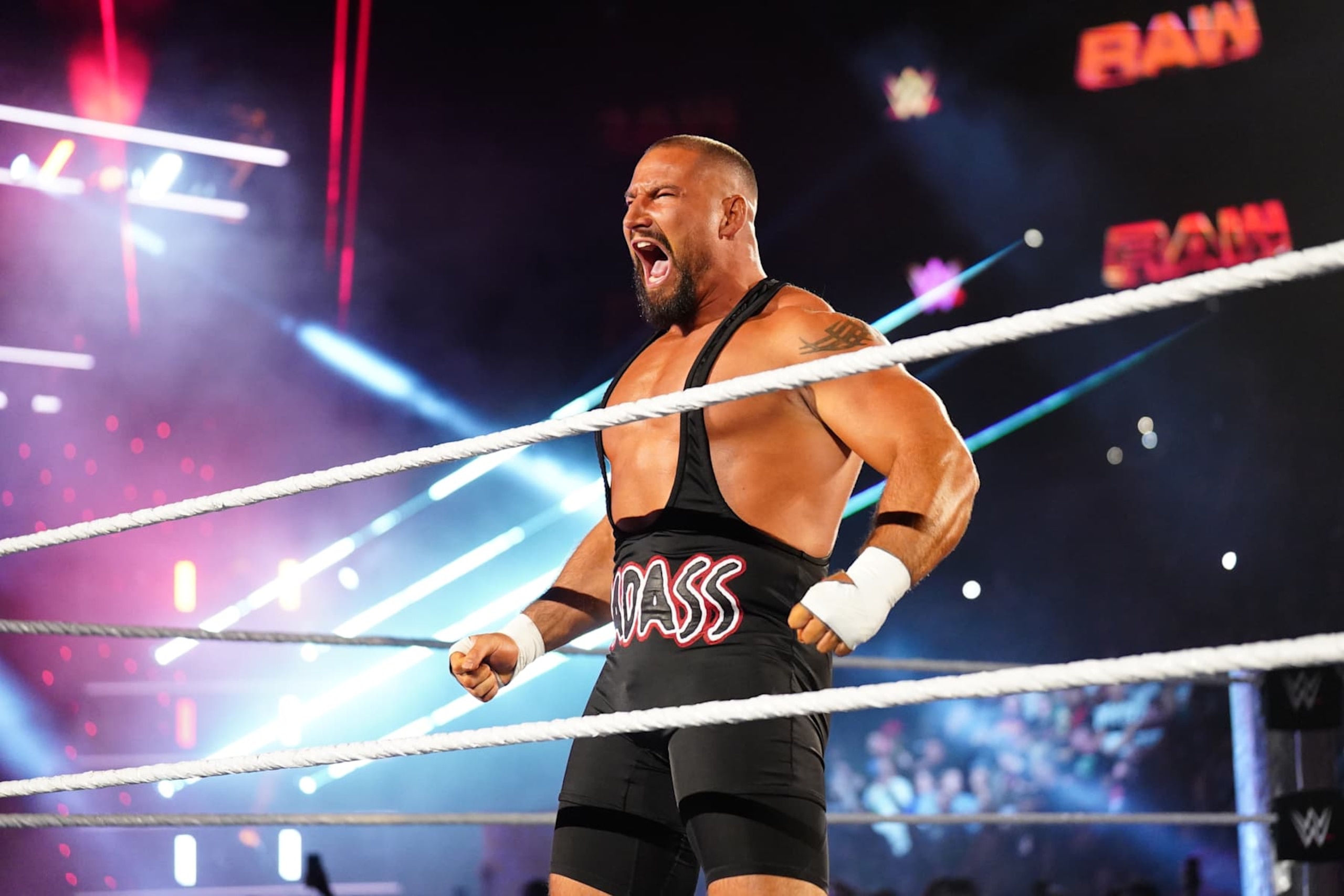 PHILADELPHIA, PENNSYLVANIA - OCTOBER 21: Bron Breakker makes his entrance during Monday Night RAW at the Wells Fargo Center on October 21, 2024 in Philadelphia, Pennsylvania. (Photo by WWE/Getty Images) PHILADELPHIA, PENNSYLVANIA - OCTOBER 21: Bron Breakker makes his entrance during Monday Night RAW at the Wells Fargo Center on October 21, 2024 in Philadelphia, Pennsylvania. (Photo by WWE/Getty Images)