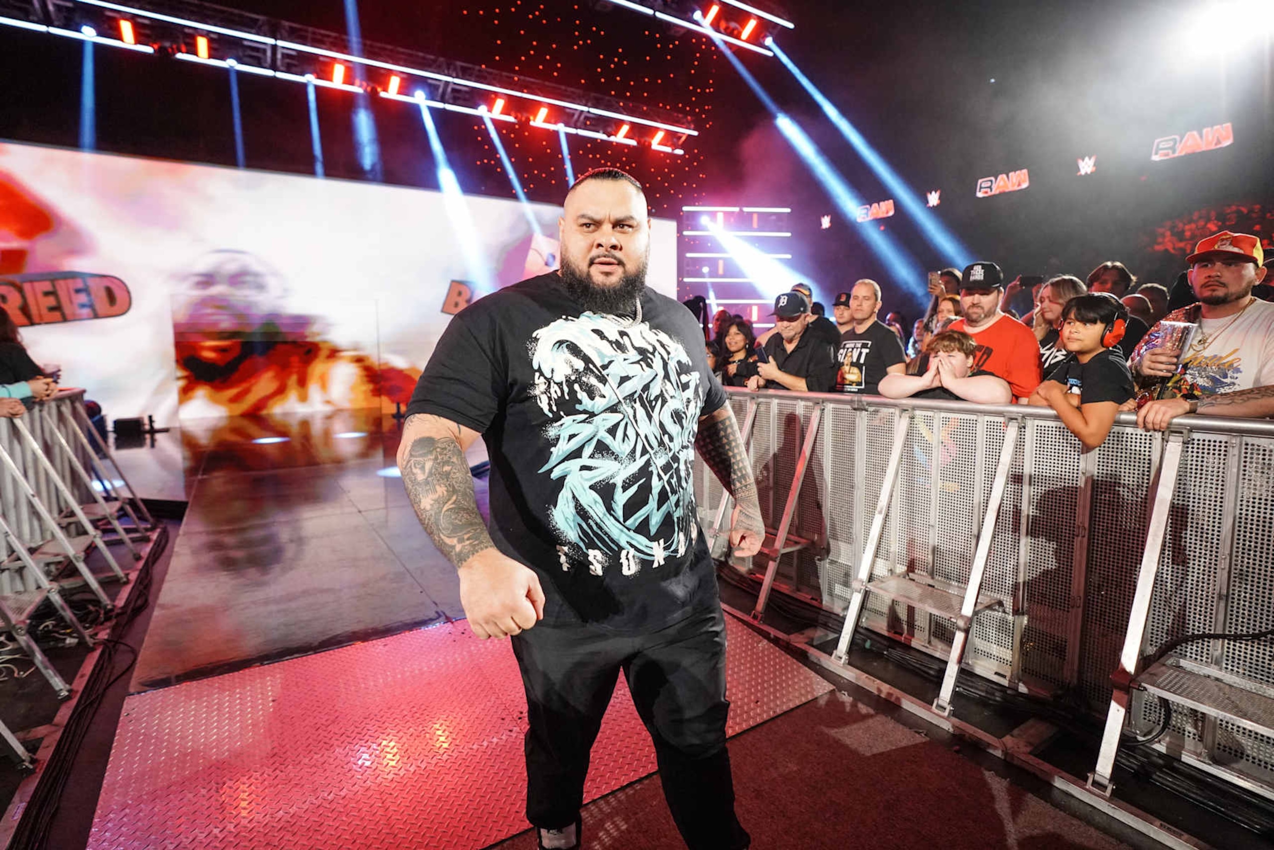 GRAND RAPIDS, MICHIGAN - NOVEMBER 11: Bronson Reed makes his way to the ring during Monday Night RAW at Van Andel Arena on November 11, 2024 in Grand Rapids, United States. (Photo by WWE/Getty Images) GRAND RAPIDS, MICHIGAN - NOVEMBER 11: Bronson Reed makes his way to the ring during Monday Night RAW at Van Andel Arena on November 11, 2024 in Grand Rapids, United States. (Photo by WWE/Getty Images)