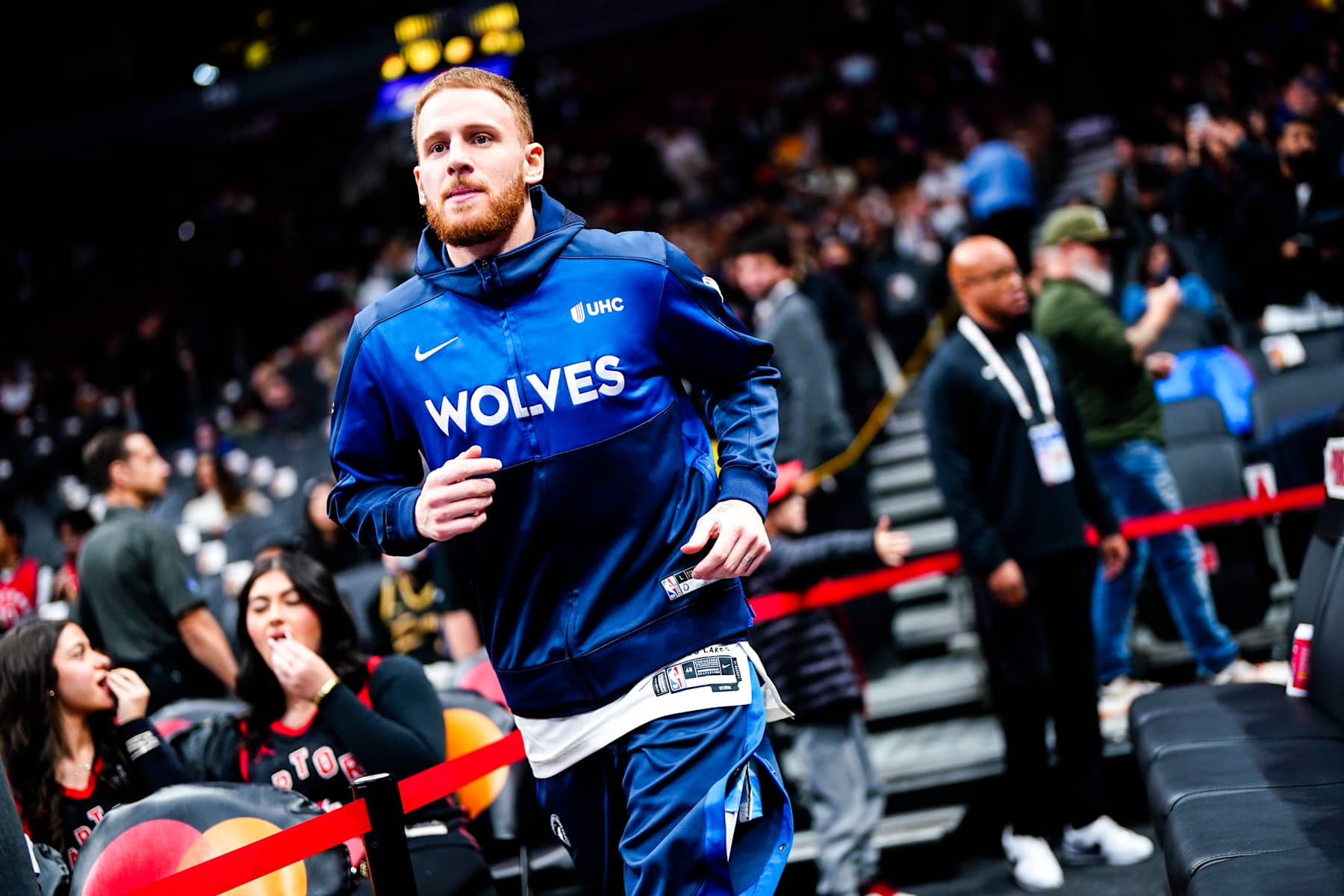 TORONTO, CANADA - NOVEMBER 21: Donte DiVincenzo #0 of the Minnesota Timberwolves warms up before the game against the Toronto Raptors on November 21, 2024 at the Scotiabank Arena in Toronto, Ontario, Canada.  NOTE TO USER: User expressly acknowledges and agrees that, by downloading and or using this Photograph, user is consenting to the terms and conditions of the Getty Images License Agreement.  Mandatory Copyright Notice: Copyright 2024 NBAE (Photo by Mark Blinch/NBAE via Getty Images)
