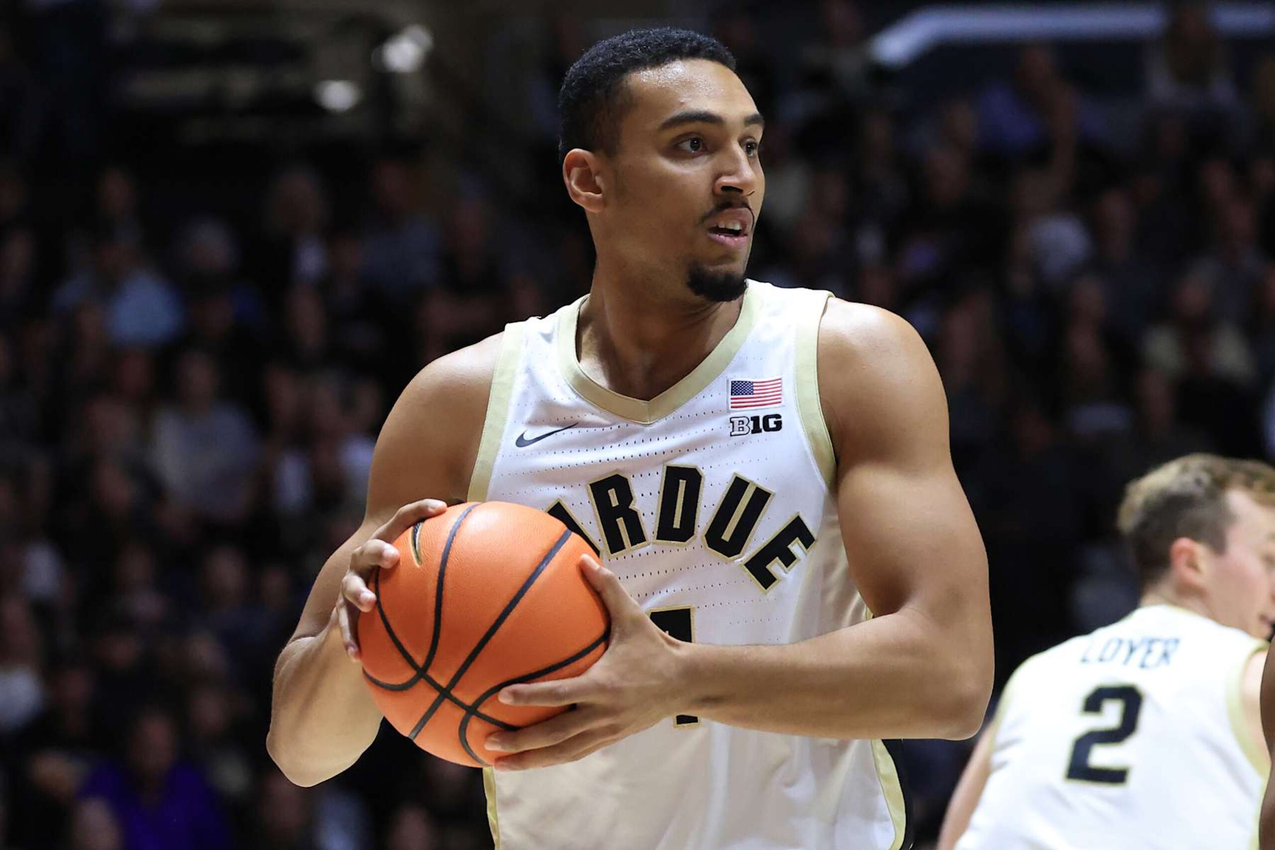 WEST LAFAYETTE, INDIANA - NOVEMBER 04: Trey Kaufman-Renn #4 of the Purdue Boilermakers rebounds the ball against the Texas A&M-CC Islanders at Mackey Arena on November 04, 2024 in West Lafayette, Indiana. (Photo by Justin Casterline/Getty Images) WEST LAFAYETTE, INDIANA - NOVEMBER 04: Trey Kaufman-Renn #4 of the Purdue Boilermakers rebounds the ball against the Texas A&M-CC Islanders at Mackey Arena on November 04, 2024 in West Lafayette, Indiana. (Photo by Justin Casterline/Getty Images)