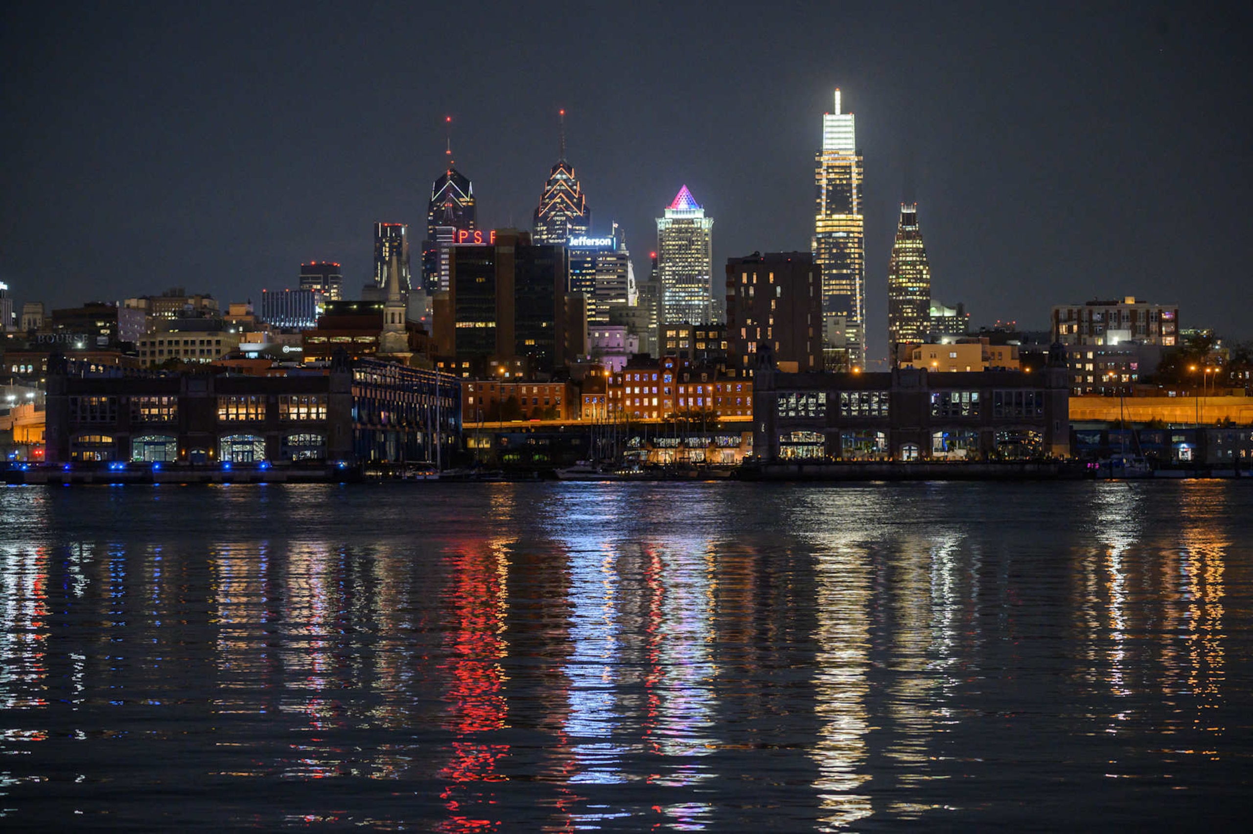 A general view shows the skyline of Philadelphia, seen from Camden, New Jersey, on November 4, 2024, ahead of election day. (Photo by Ed JONES / AFP) (Photo by ED JONES/AFP via Getty Images)