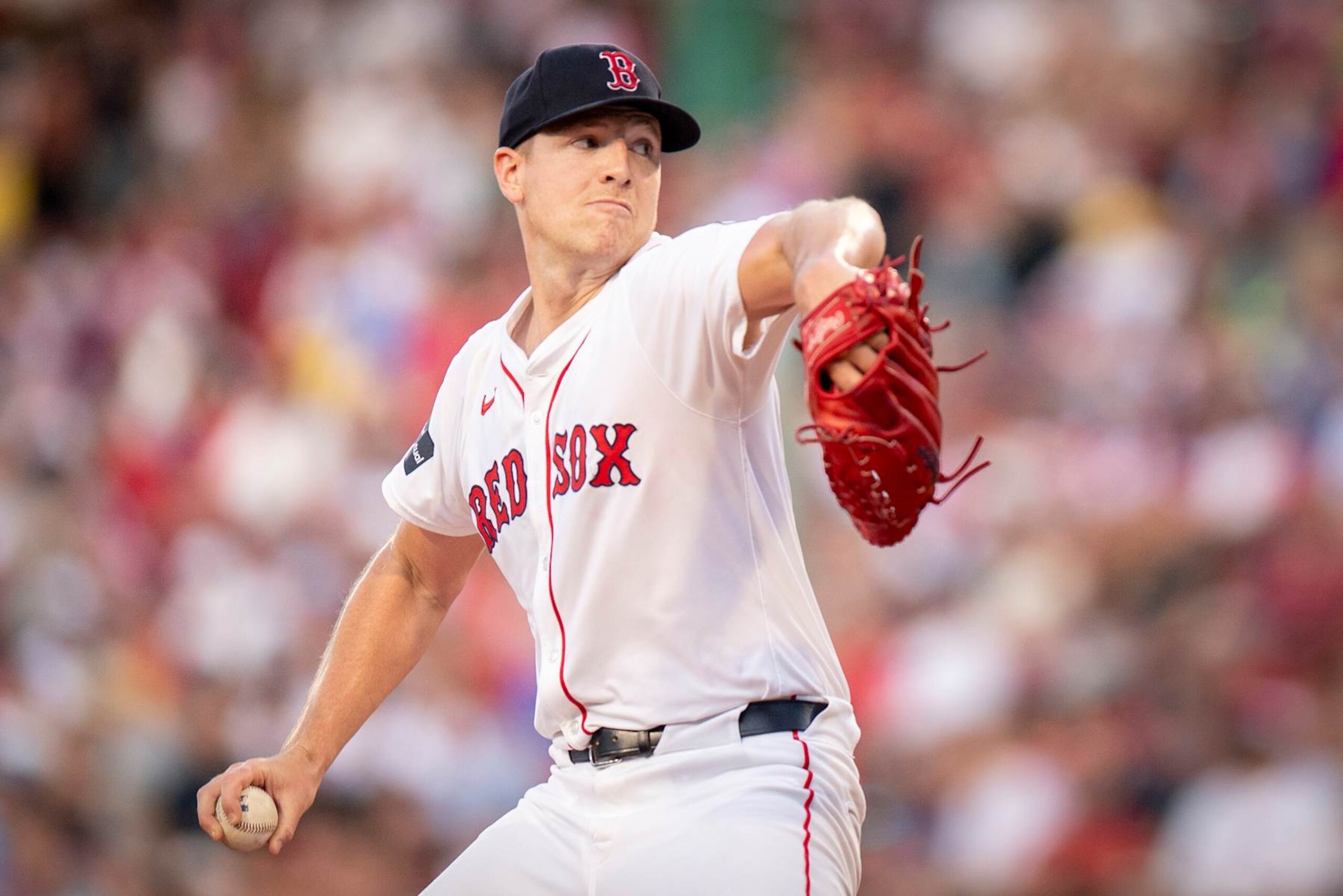 BOSTON, MA - JULY 10: Nick Pivetta #37 of the Boston Red Sox pitches during the firs tinning of a game against the Oakland Athletics on July 10, 2024 at Fenway Park in Boston, Massachusetts. (Photo by Maddie Malhotra/Boston Red Sox/Getty Images)