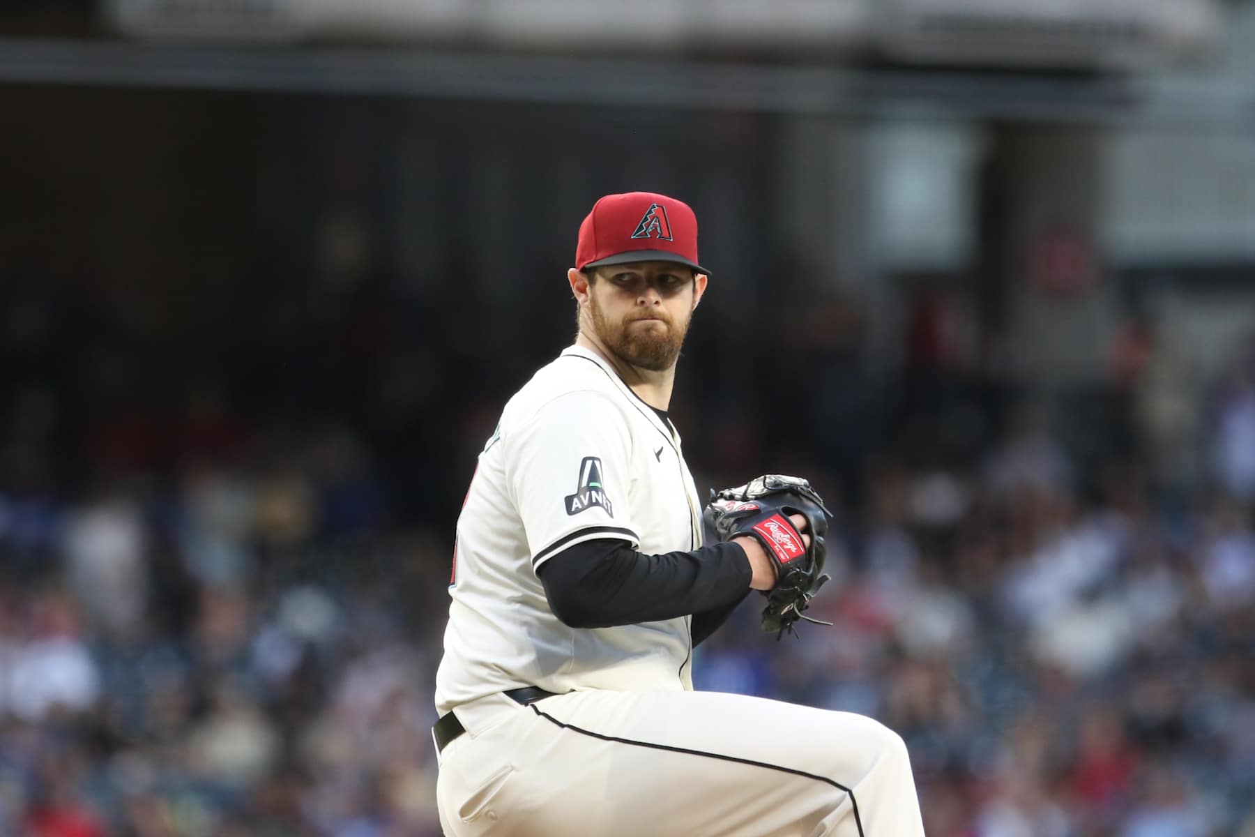 PHOENIX, AZ - MAY 01: Arizona Diamondbacks starting pitcher Jordan Montgomery on the mound during the Major League Baseball game between the Arizona Diamondbacks and Los Angeles Dodgers at Chase Field in Phoenix, Ariz. (Photo by Wilfred Perez/Icon Sportswire via Getty Images)