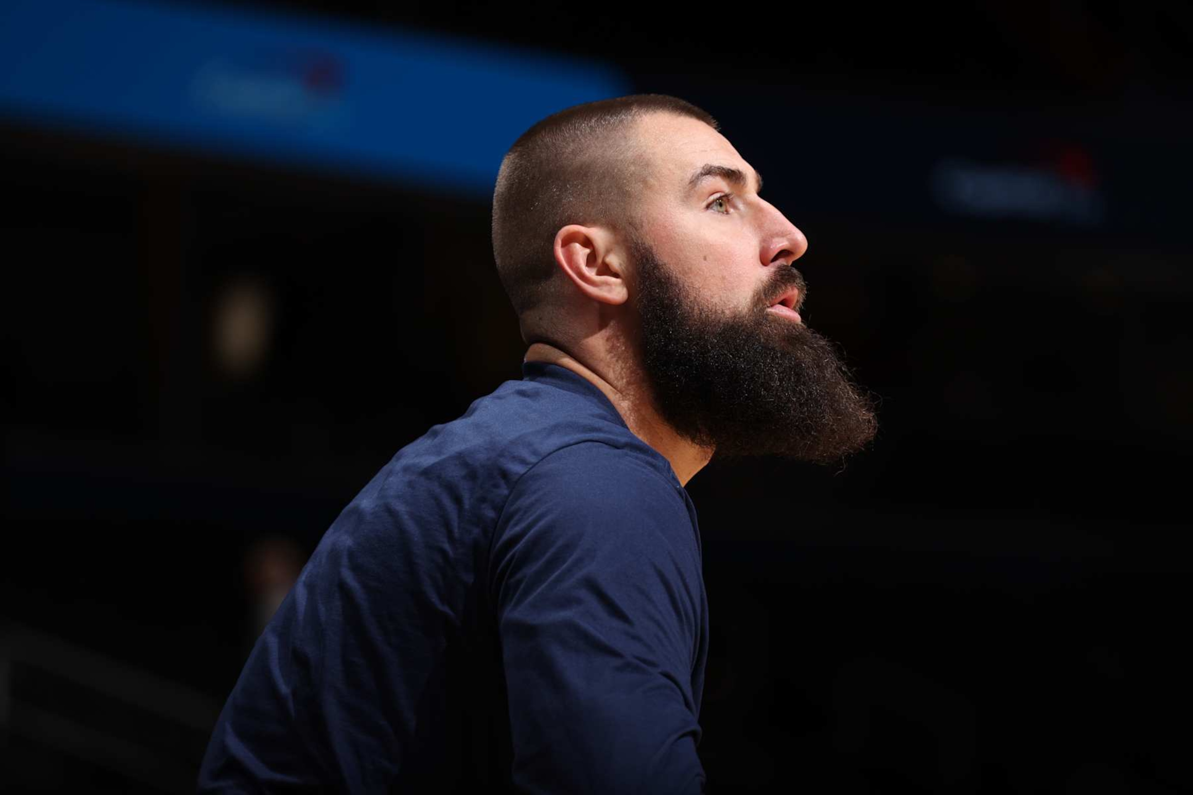 WASHINGTON, DC - NOVEMBER 27: Jonas Valanciunas #17 of the Washington Wizards looks on before the game against the LA Clippers on November 27, 2024 at Capital One Arena in Washington, DC. NOTE TO USER: User expressly acknowledges and agrees that, by downloading and or using this Photograph, user is consenting to the terms and conditions of the Getty Images License Agreement. Mandatory Copyright Notice: Copyright 2024 NBAE (Photo by Stephen Gosling/NBAE via Getty Images)