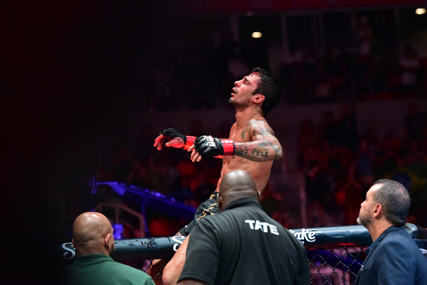 Alexandre Pantoja celebrates his victory over Steve Erceg