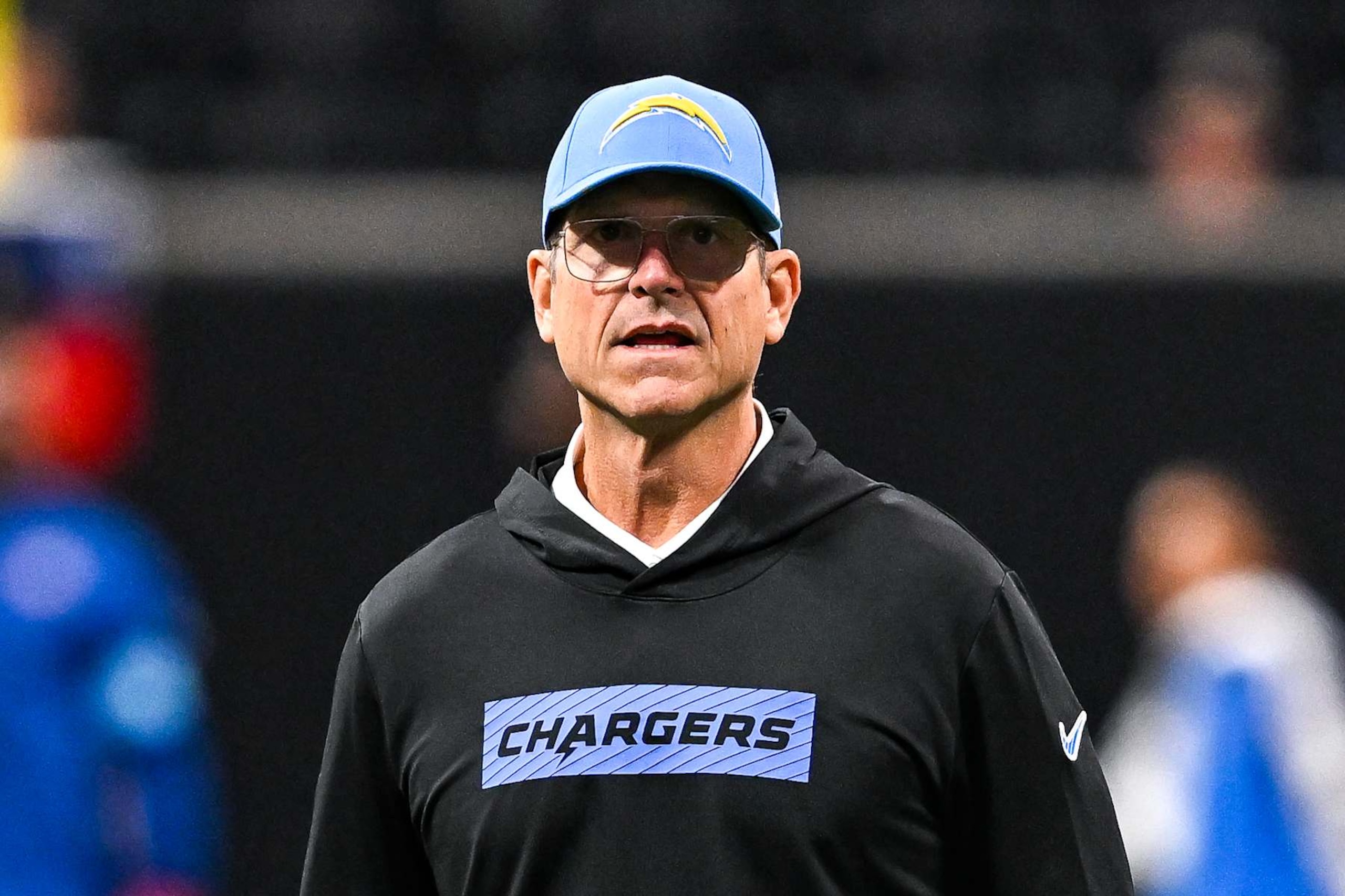Chargers head coach Jim Harbaugh