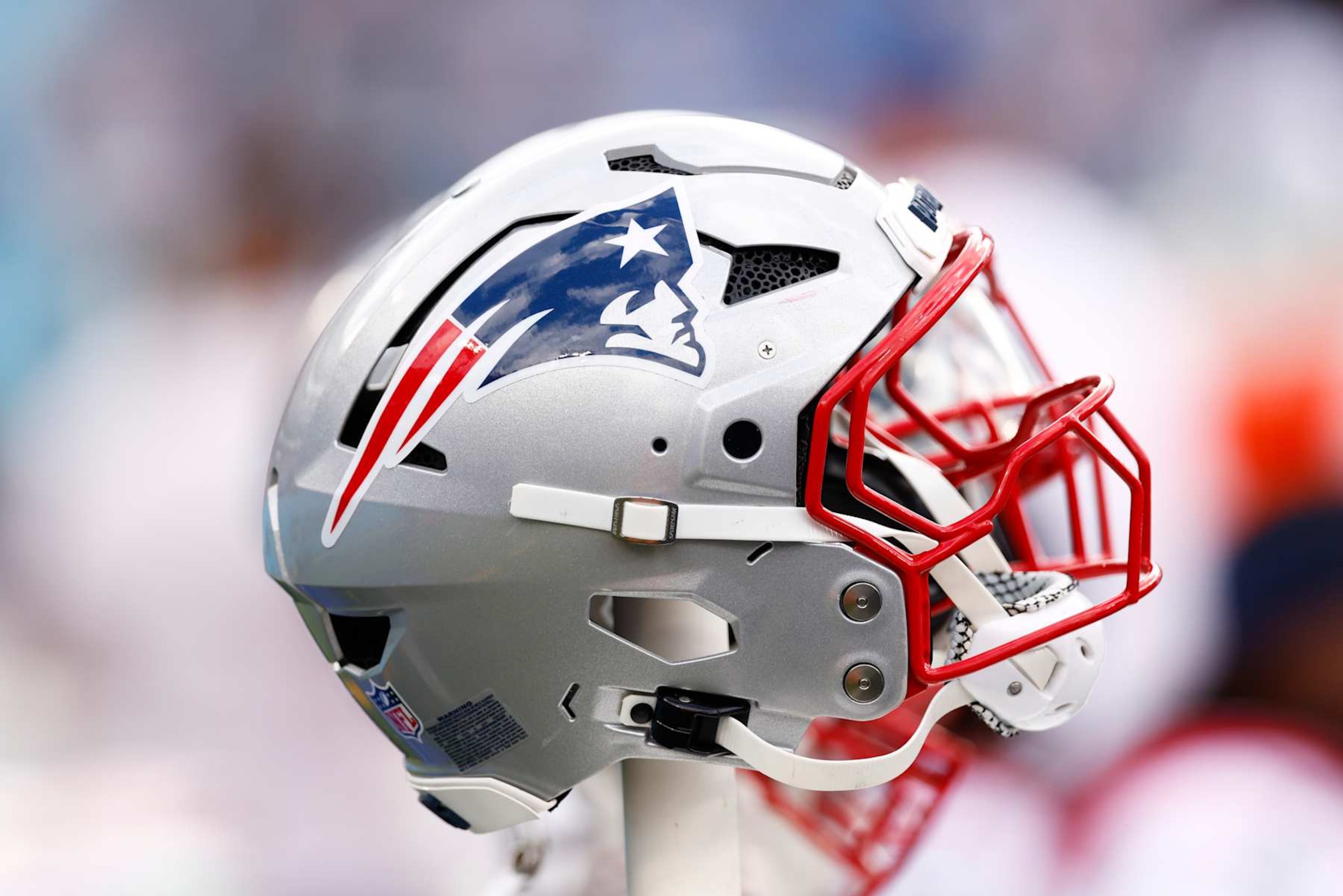 NASHVILLE, TENNESSEE - NOVEMBER 03: A photo of the New England Patriots logo prior to the game between the Tennessee Titans and the New England Patriots at Nissan Stadium on November 03, 2024 in Nashville, Tennessee. (Photo by Johnnie Izquierdo/Getty Images)