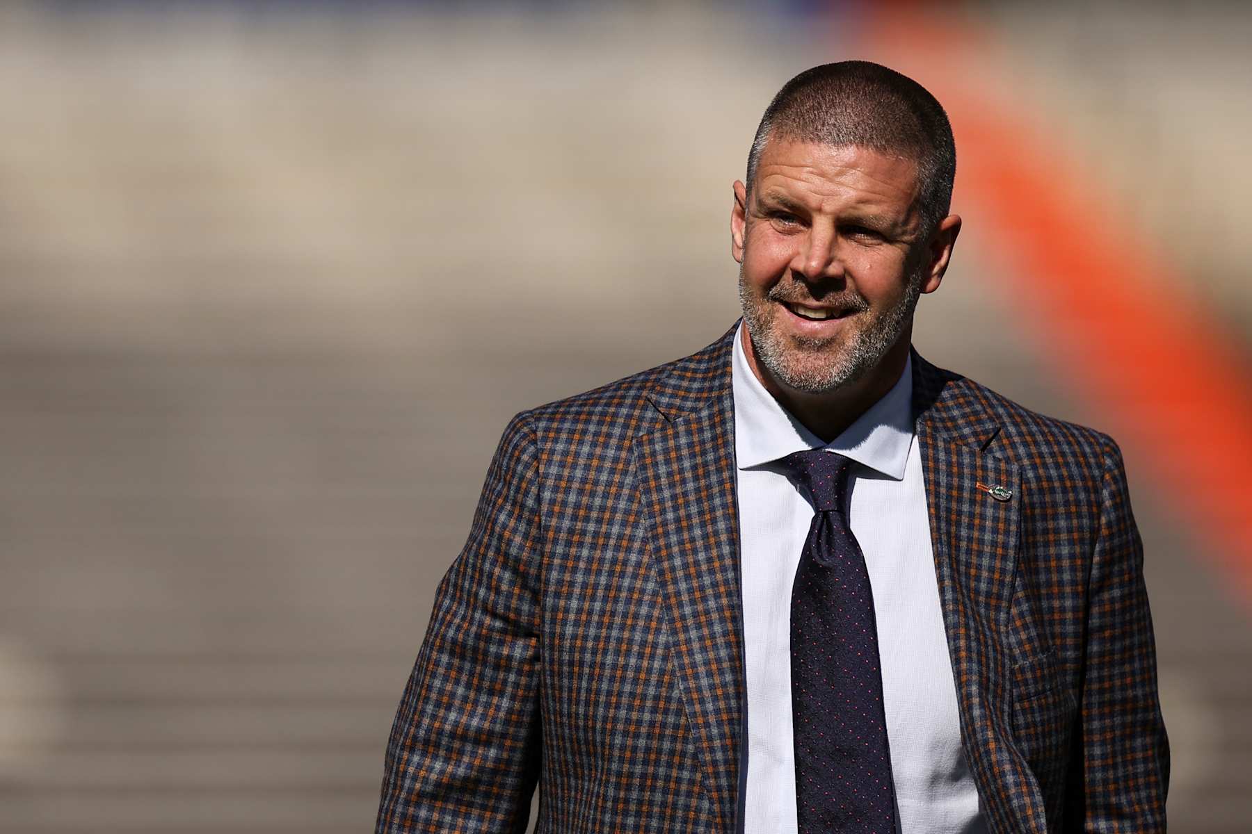 GAINESVILLE, FLORIDA - NOVEMBER 16: Head coach Billy Napier of the Florida Gators looks on before the start of a game against the LSU Tigers at Ben Hill Griffin Stadium on November 16, 2024 in Gainesville, Florida. (Photo by James Gilbert/Getty Images)