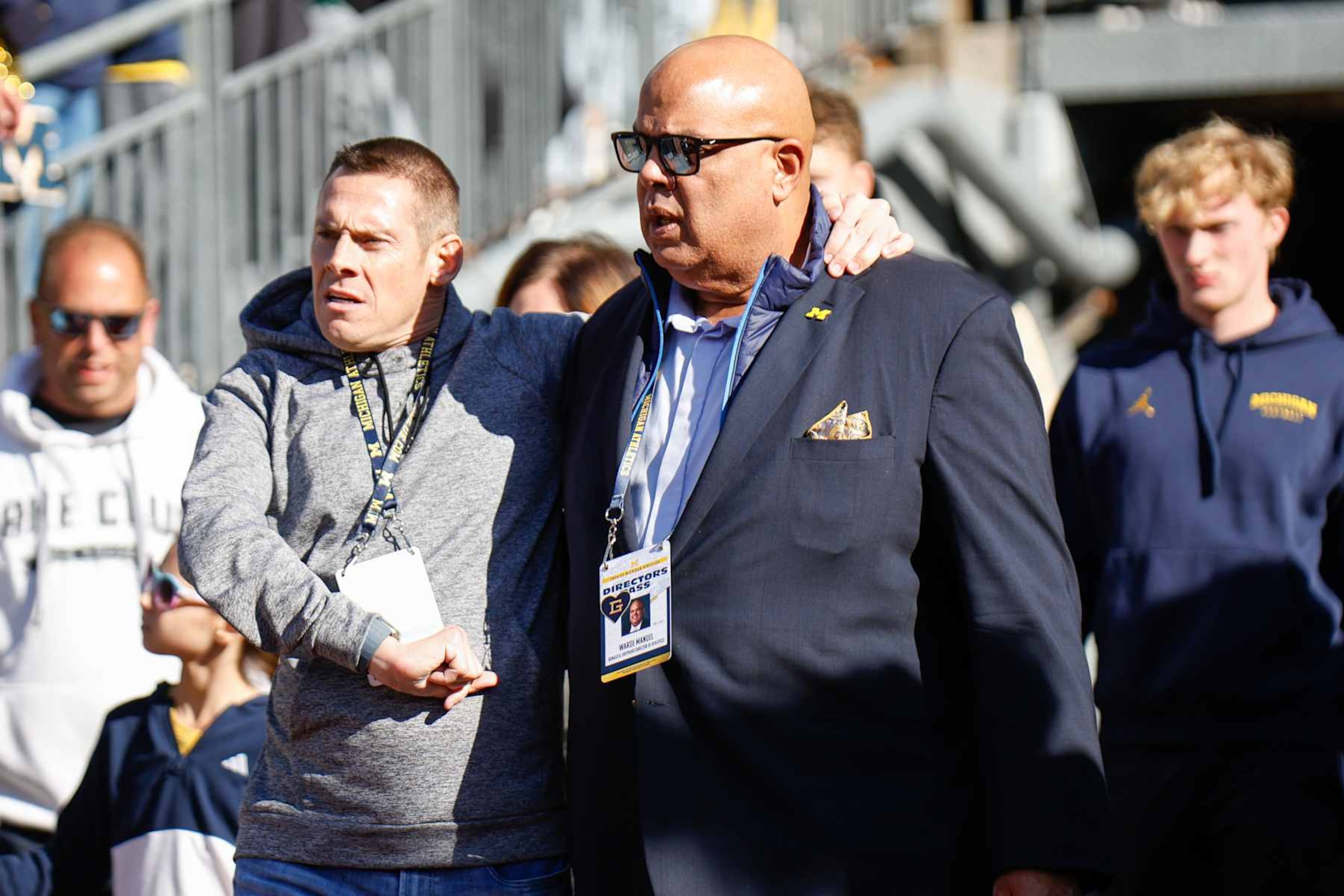 ANN ARBOR, MI - NOVEMBER 2: Michigan Athletic Director Warde Manuel walks out of the tunnel before a game between University of Oregon and University of Michigan at Michigan Stadium on November 2, 2024 in Ann Arbor, Michigan. (Photo by Michael Miller/ISI Photos/Getty Images)