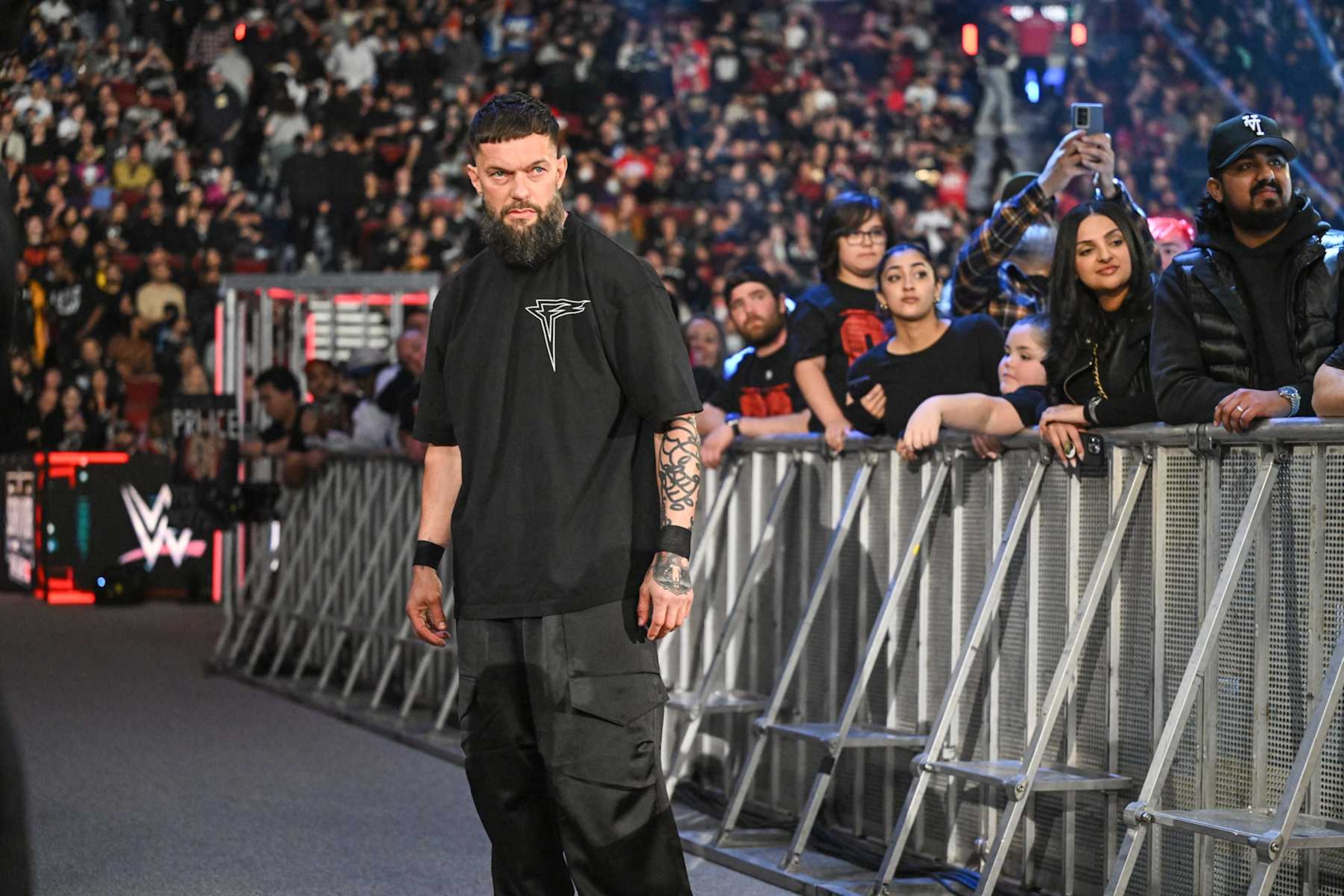 VANCOUVER, CANADA - NOVEMBER 30: Finn Balor looks on during WWE Survivor Series: War Games at Rogers Arena on November 30, 2024 in Vancouver, Canada.  (Photo by WWE/Getty Images)
