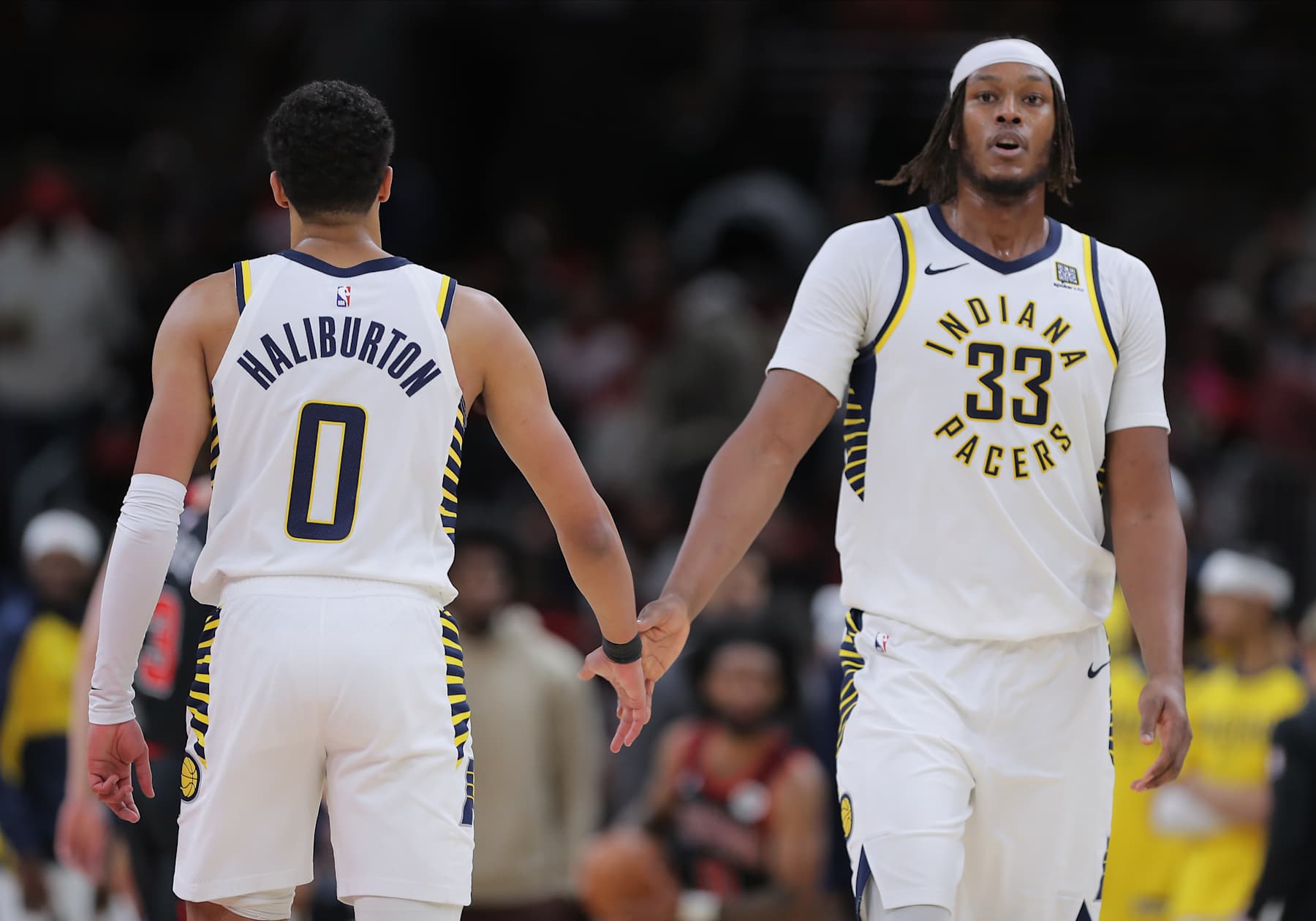 Tyrese Haliburton and Myles Turner