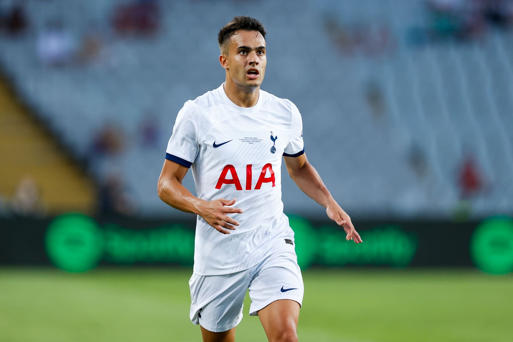 BARCELONA, SPAIN - AUGUST 8: Sergio Reguilon of Tottenham Hotspur during the    match between Barcelona v Tottenham Hotspur (Joan Gamper Trophy) at the Lluis Companys Olympic Stadium on August 8, 2023 in Barcelona Spain (Photo by David S. Bustamante/Soccrates/Getty Images)
