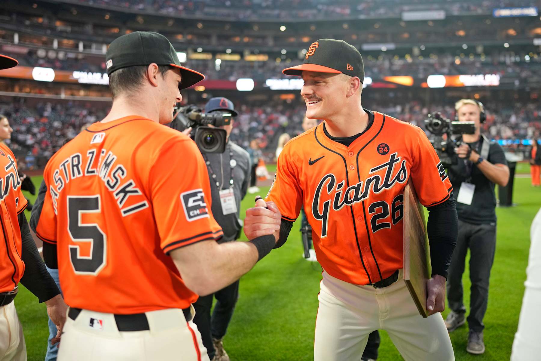 Mike Yastrzemski (L) and Matt Chapman (R)
