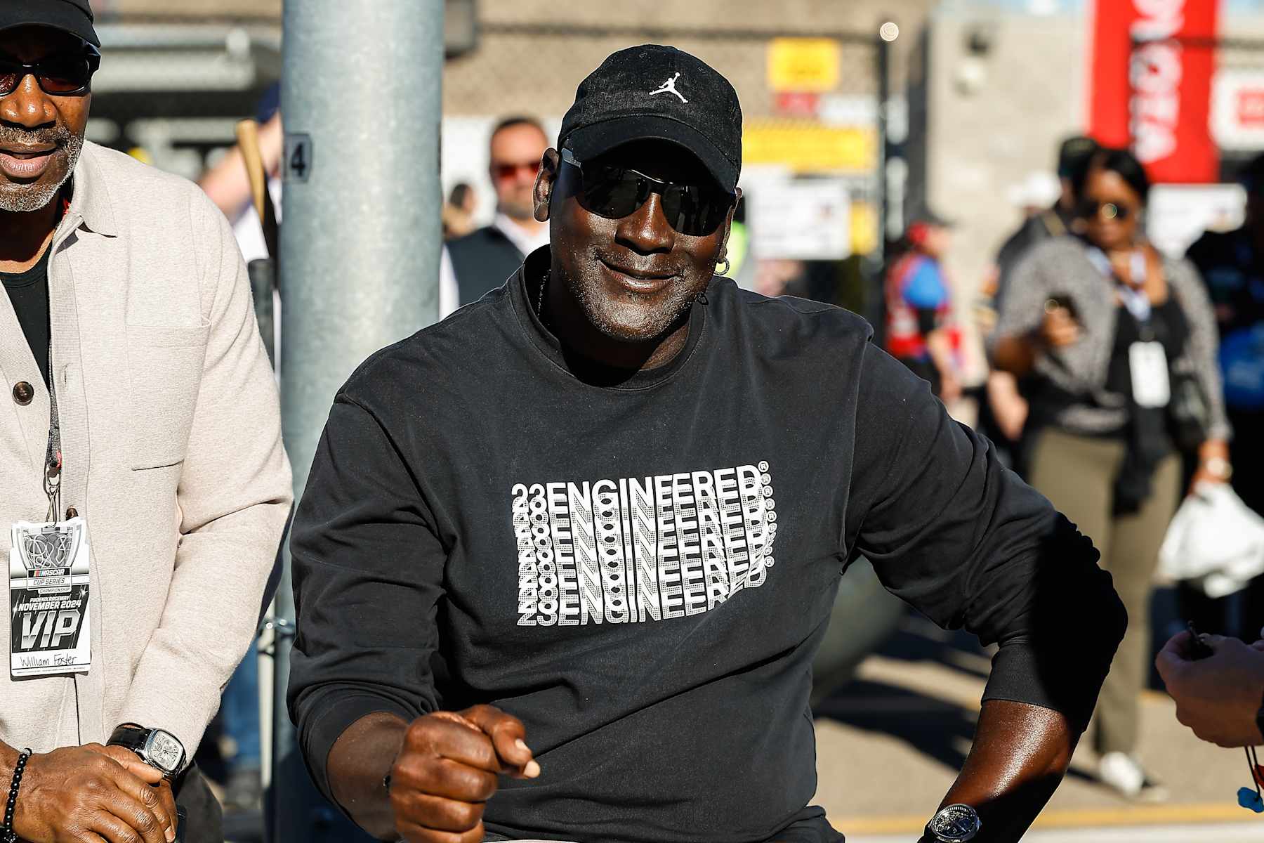 AVONDALE, AZ - NOVEMBER 09:  Michael Jordan smiles before qualifying for the NASCAR Cup Series Championship Race on November 9, 2024 at Phoenix Raceway in Avondale, Arizona. (Photo by Kevin Abele/Icon Sportswire via Getty Images)