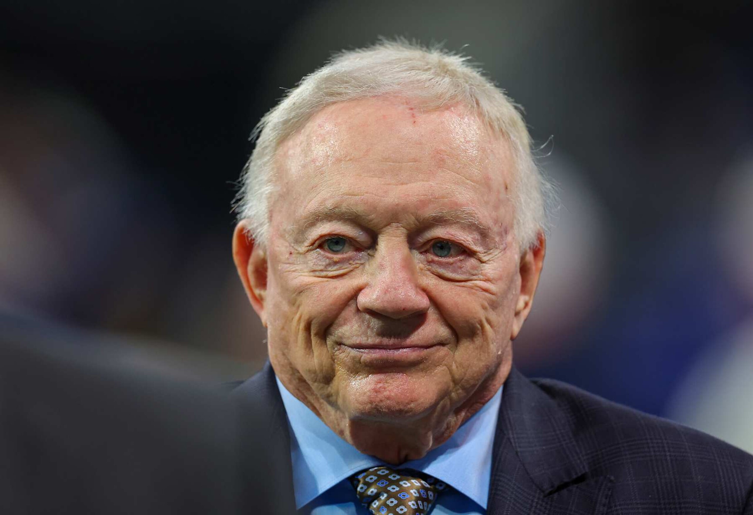 ATLANTA, GEORGIA - NOVEMBER 03: Jerry Jones, owner of the Dallas Cowboys, looks on prior to the game against the Atlanta Falcons at Mercedes-Benz Stadium on November 03, 2024 in Atlanta, Georgia. (Photo by Kevin C. Cox/Getty Images)