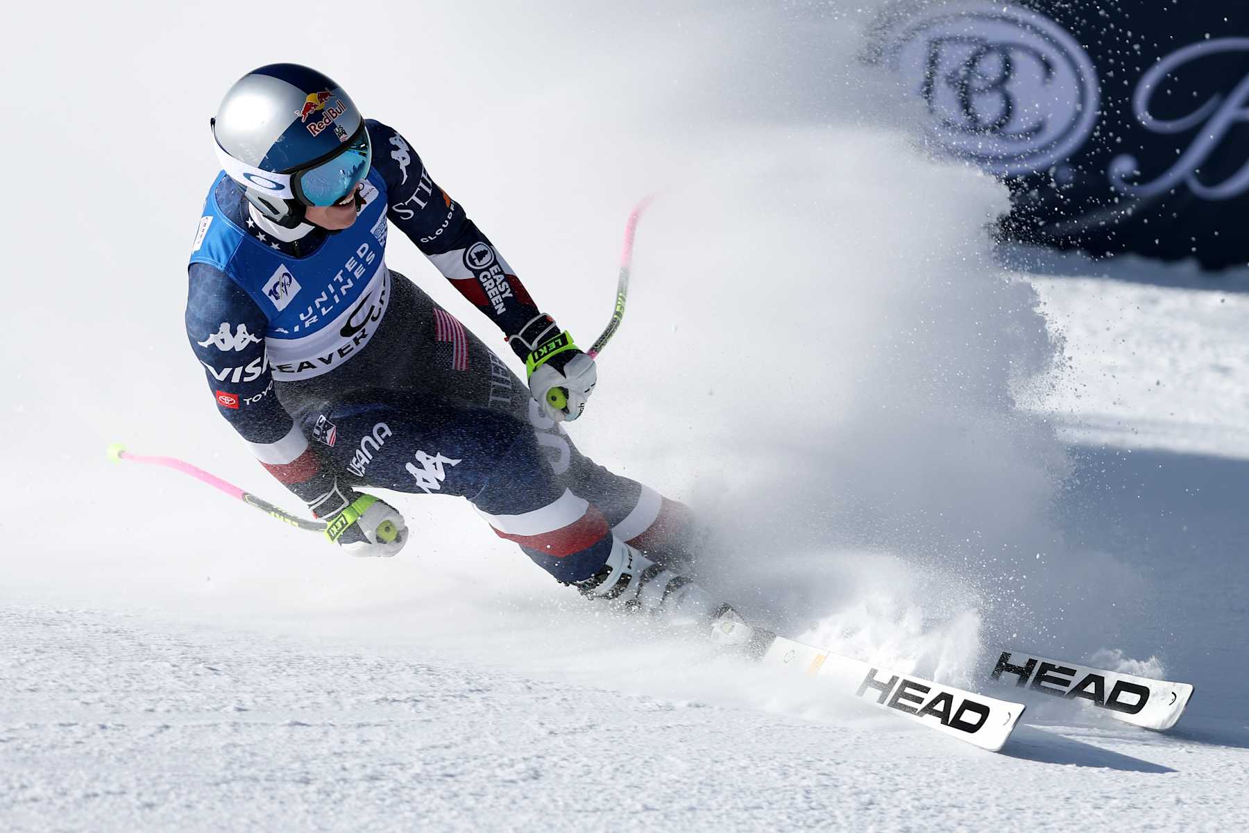 BEAVER CREEK, COLORADO - DECEMBER 14: Forerunner Lindsey Vonn of the United States skis in the Beaver Creek Women's Downhill at Beaver Creek Resort on December 14, 2024 in Beaver Creek, Colorado.  (Photo by Christian Petersen/Getty Images)