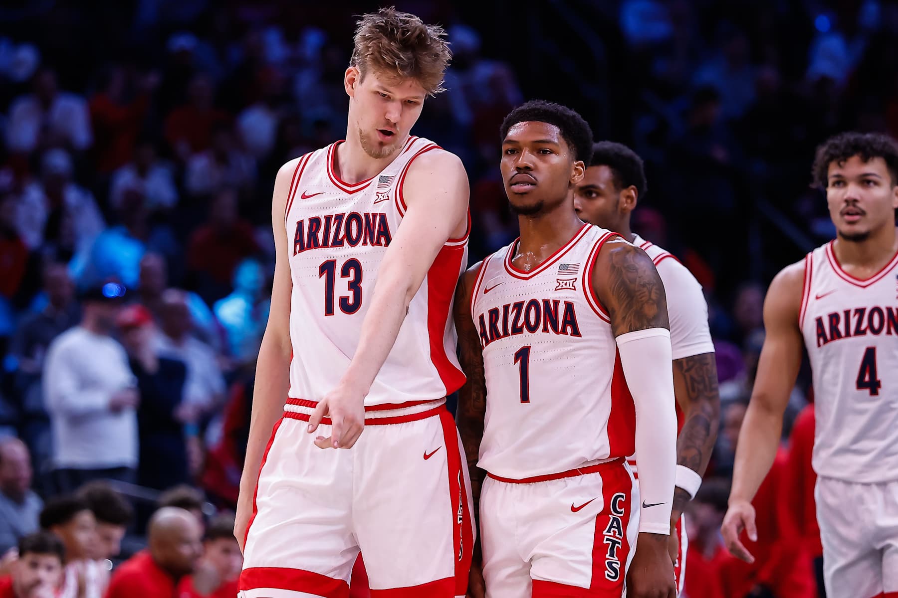Arizona's Caleb Love and Henri Veesaar