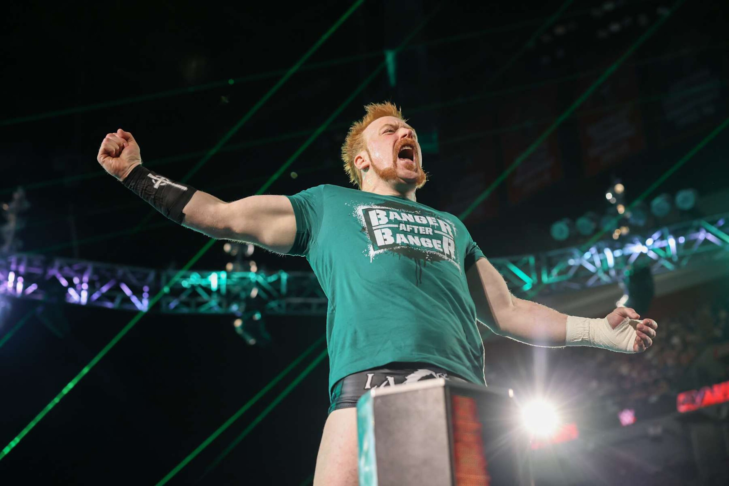 SUNRISE, FLORIDA - AUGUST 19: Sheamus enters the ring during Monday Night RAW at Amerant Bank Arena on August 19, 2024 in Sunrise, Florida.  (Photo by WWE/Getty Images)