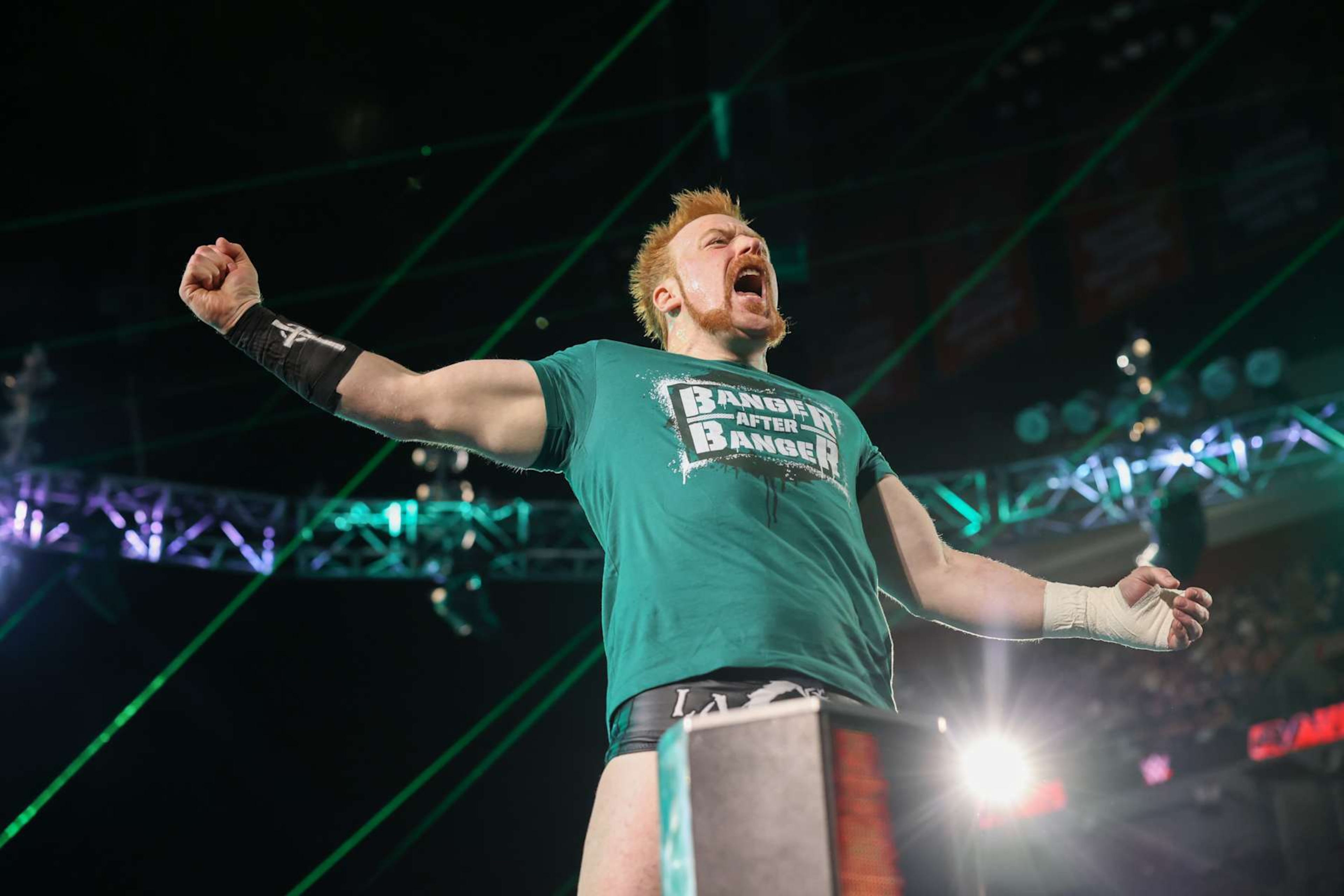 SUNRISE, FLORIDA - AUGUST 19: Sheamus enters the ring during Monday Night RAW at Amerant Bank Arena on August 19, 2024 in Sunrise, Florida.  (Photo by WWE/Getty Images)
