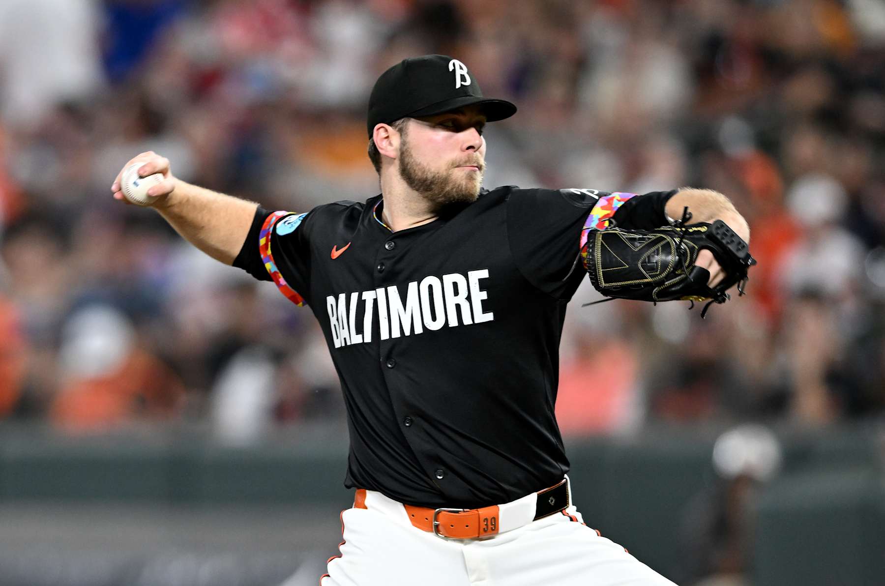 BALTIMORE, MARYLAND - SEPTEMBER 20: Corbin Burnes #39 of the Baltimore Orioles pitches against the Detroit Tigers at Oriole Park at Camden Yards on September 20, 2024 in Baltimore, Maryland. (Photo by G Fiume/Getty Images)
