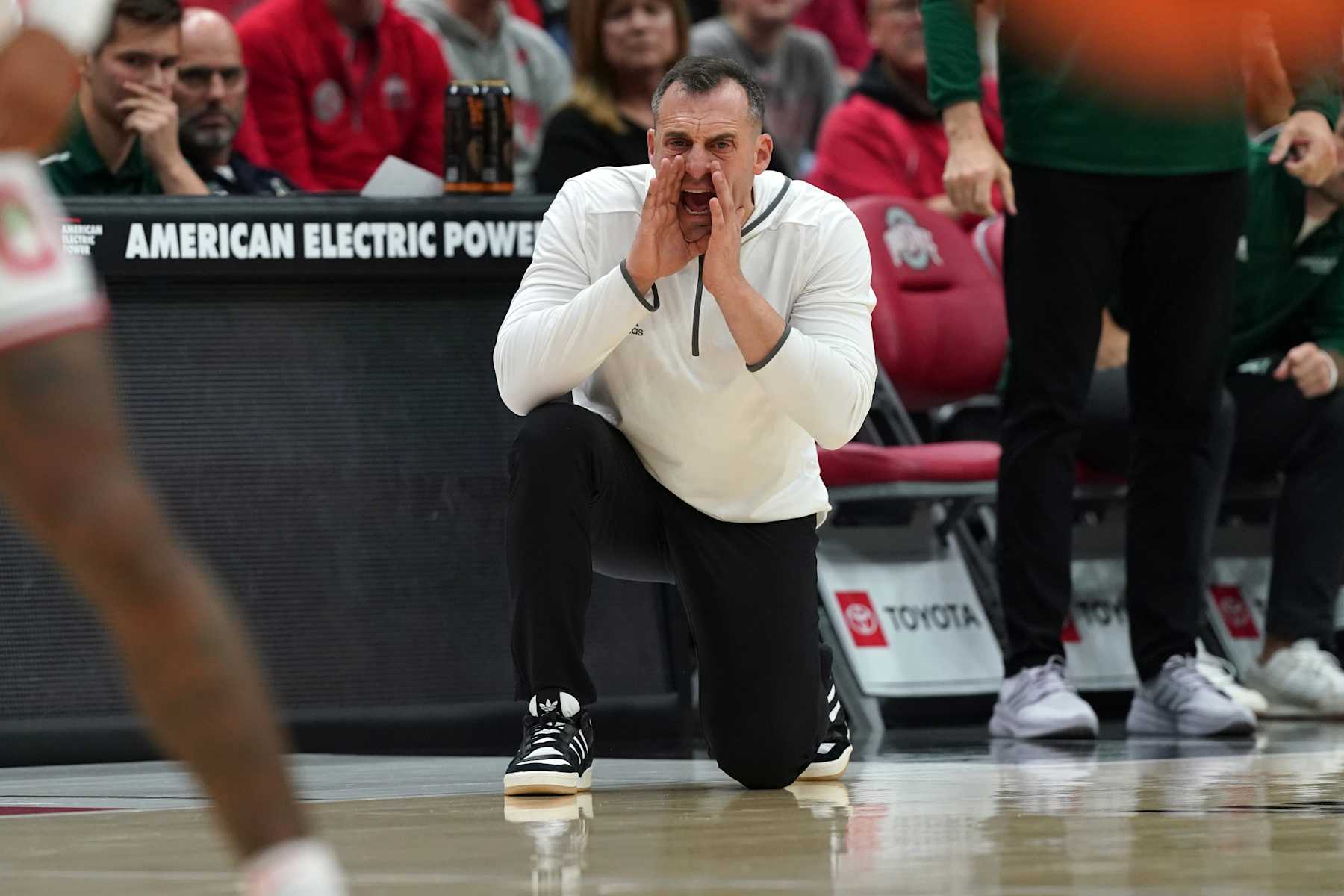 COLUMBUS, OH - NOVEMBER 25: Green Bay Phoenix head coach Doug Gottlieb reacts during the second half of the game between the Ohio State Buckeyes and the Green Bay Phoenix at Value City Arena in Columbus, Ohio On November 25, 2024. (Photo by Jason Mowry/Icon Sportswire via Getty Images)