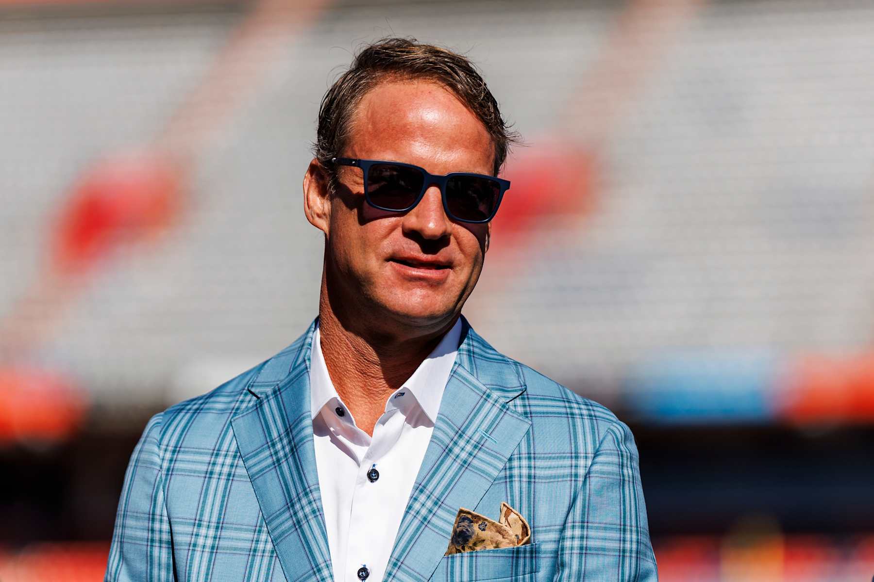 GAINESVILLE, FLORIDA - NOVEMBER 23: Head coach Lane Kiffin of the Mississippi Rebels looks on before the start of a game against the Florida Gators at Ben Hill Griffin Stadium on November 23, 2024 in Gainesville, Florida. (Photo by James Gilbert/Getty Images)
