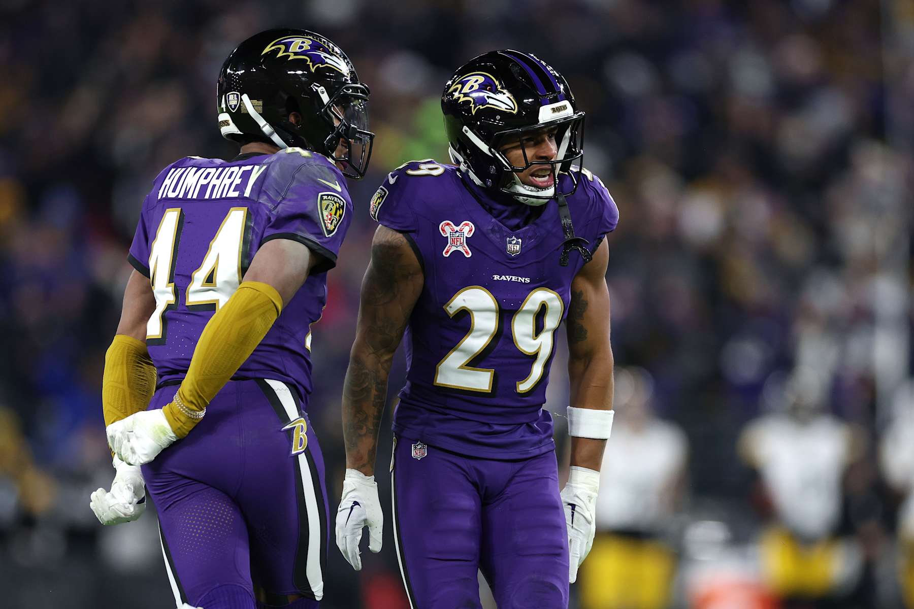 Ravens CB Marlon Humphrey (left) and Ar'Darius Washington (right)