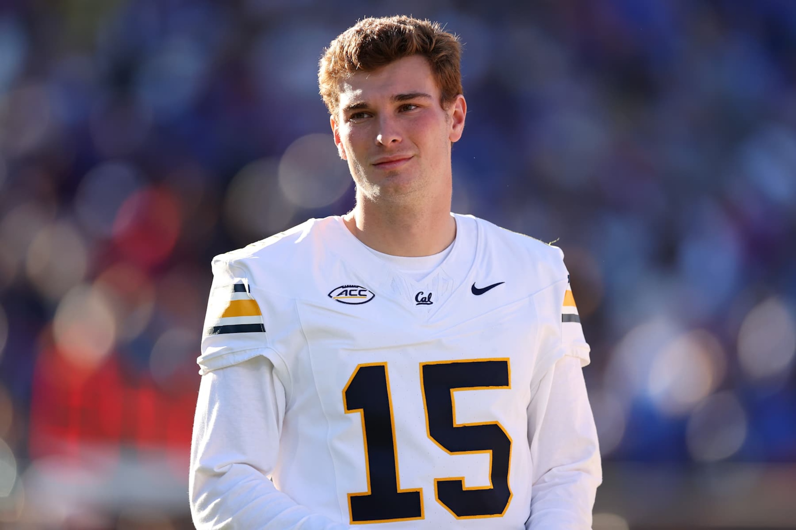 DALLAS, TEXAS - NOVEMBER 30: Fernando Mendoza #15 of the California Golden Bears looks on during the first half of the game against the Southern Methodist Mustangs at Gerald J. Ford Stadium on November 30, 2024 in Dallas, Texas. (Photo by Sam Hodde/Getty Images) DALLAS, TEXAS - NOVEMBER 30: Fernando Mendoza #15 of the California Golden Bears looks on during the first half of the game against the Southern Methodist Mustangs at Gerald J. Ford Stadium on November 30, 2024 in Dallas, Texas. (Photo by Sam Hodde/Getty Images)