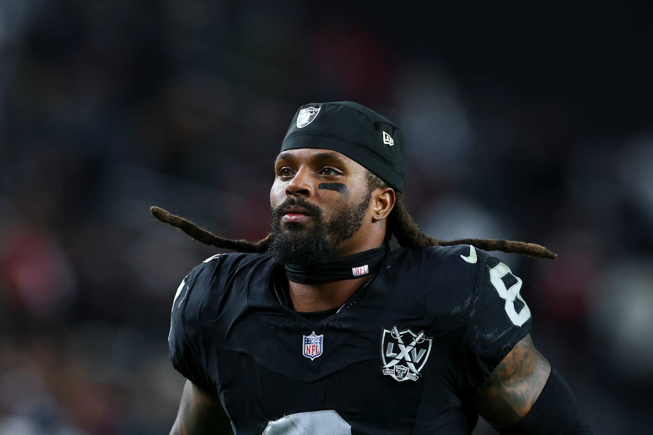 LAS VEGAS, NEVADA - DECEMBER 16: Ameer Abdullah #8 of the Las Vegas Raiders walks off the field following the game against the Atlanta Falcons at Allegiant Stadium on December 16, 2024 in Las Vegas, Nevada. (Photo by Aaron M. Sprecher/Getty Images) LAS VEGAS, NEVADA - DECEMBER 16: Ameer Abdullah #8 of the Las Vegas Raiders walks off the field following the game against the Atlanta Falcons at Allegiant Stadium on December 16, 2024 in Las Vegas, Nevada. (Photo by Aaron M. Sprecher/Getty Images)