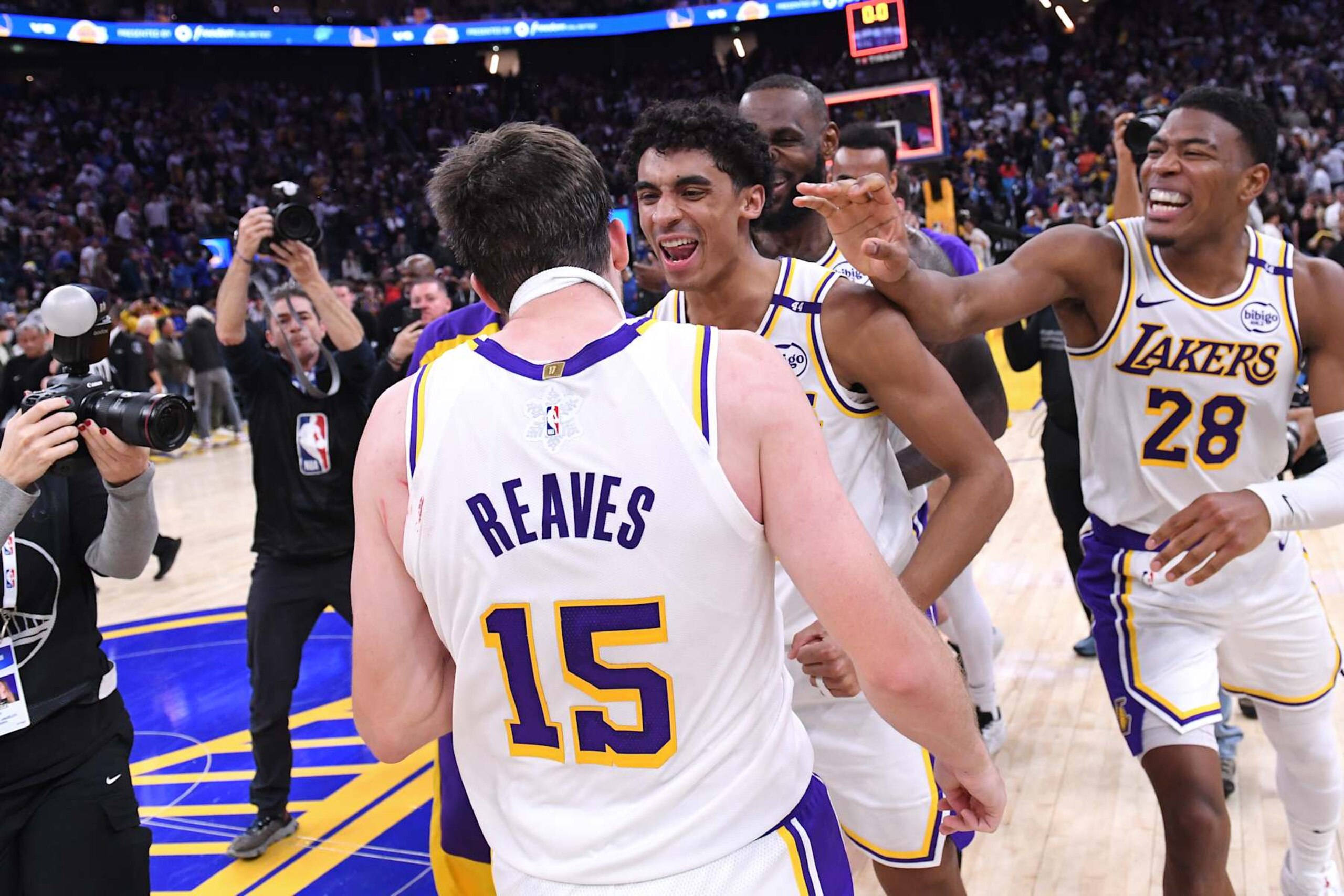 Austin Reaves, Max Christie and Rui Hachimura Austin Reaves, Max Christie and Rui Hachimura