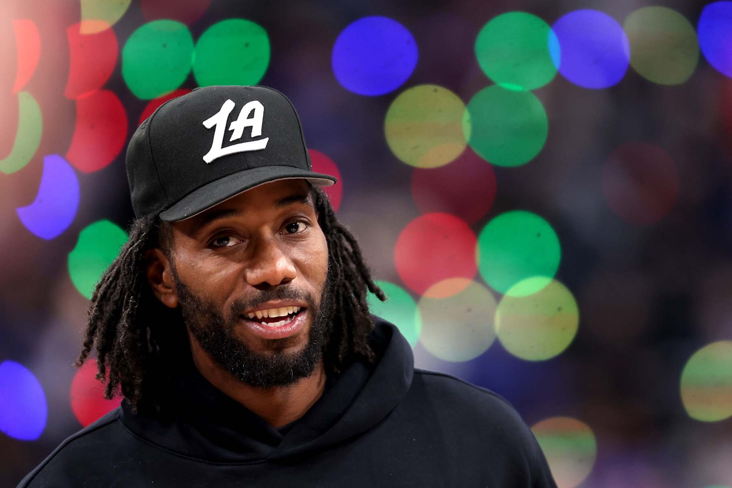 INGLEWOOD, CALIFORNIA - NOVEMBER 09: Kawhi Leonard #2 of the LA Clippers looks on during the first half of a game against the Toronto Raptors at Intuit Dome on November 09, 2024 in Inglewood, California. NOTE TO USER: User expressly acknowledges and agrees that, by downloading and/or using this photograph, user is consenting to the terms and conditions of the Getty Images License Agreement. (Photo by Sean M. Haffey/Getty Images)