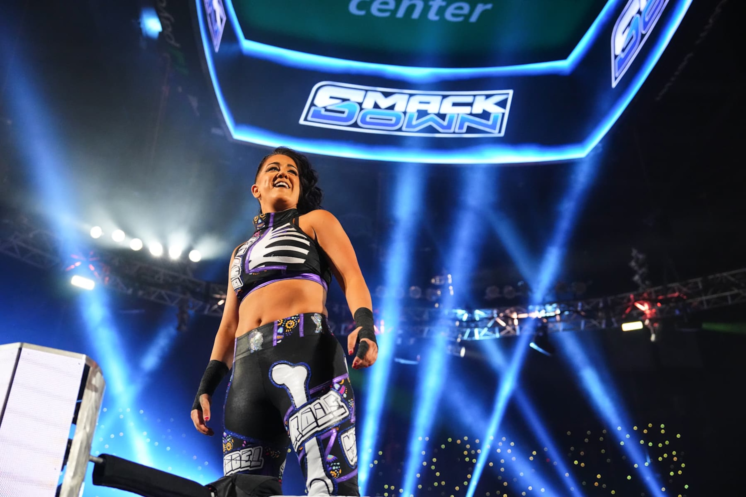 OKLAHOMA CITY, OKLAHOMA - SEPTEMBER 27: Bayley enters the ring during WWE SmackDown at Paycom Center on September 27, 2024 in Oklahoma City, Oklahoma. (Photo by WWE/Getty Images) OKLAHOMA CITY, OKLAHOMA - SEPTEMBER 27: Bayley enters the ring during WWE SmackDown at Paycom Center on September 27, 2024 in Oklahoma City, Oklahoma. (Photo by WWE/Getty Images)