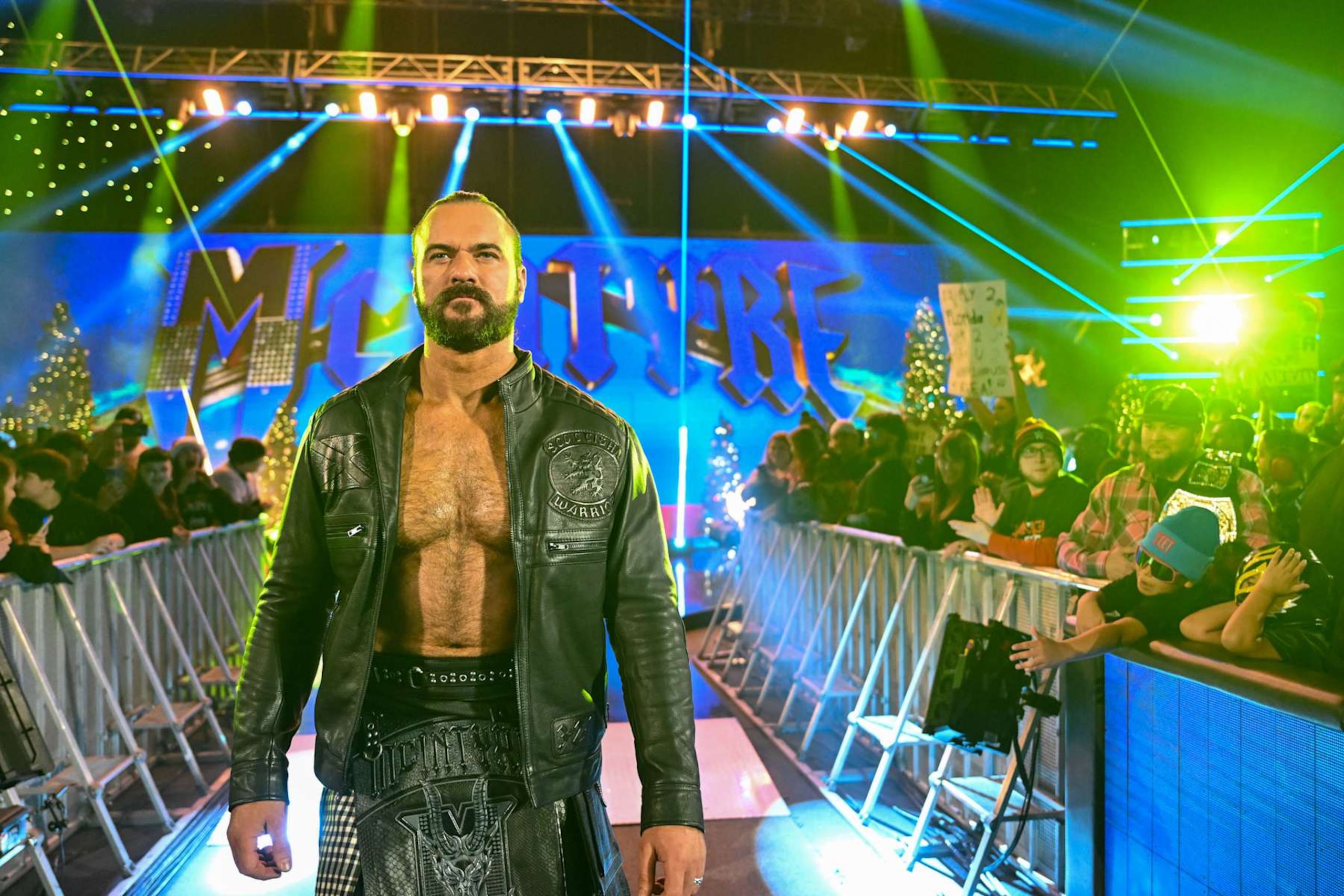 BOSTON, MASSACHUSETTS - DECEMBER 23: Drew McIntyre makes his way to the ring during Monday Night RAW at TD Garden on December 23, 2024 in Boston, Massachusetts.  (Photo by WWE/Getty Images)