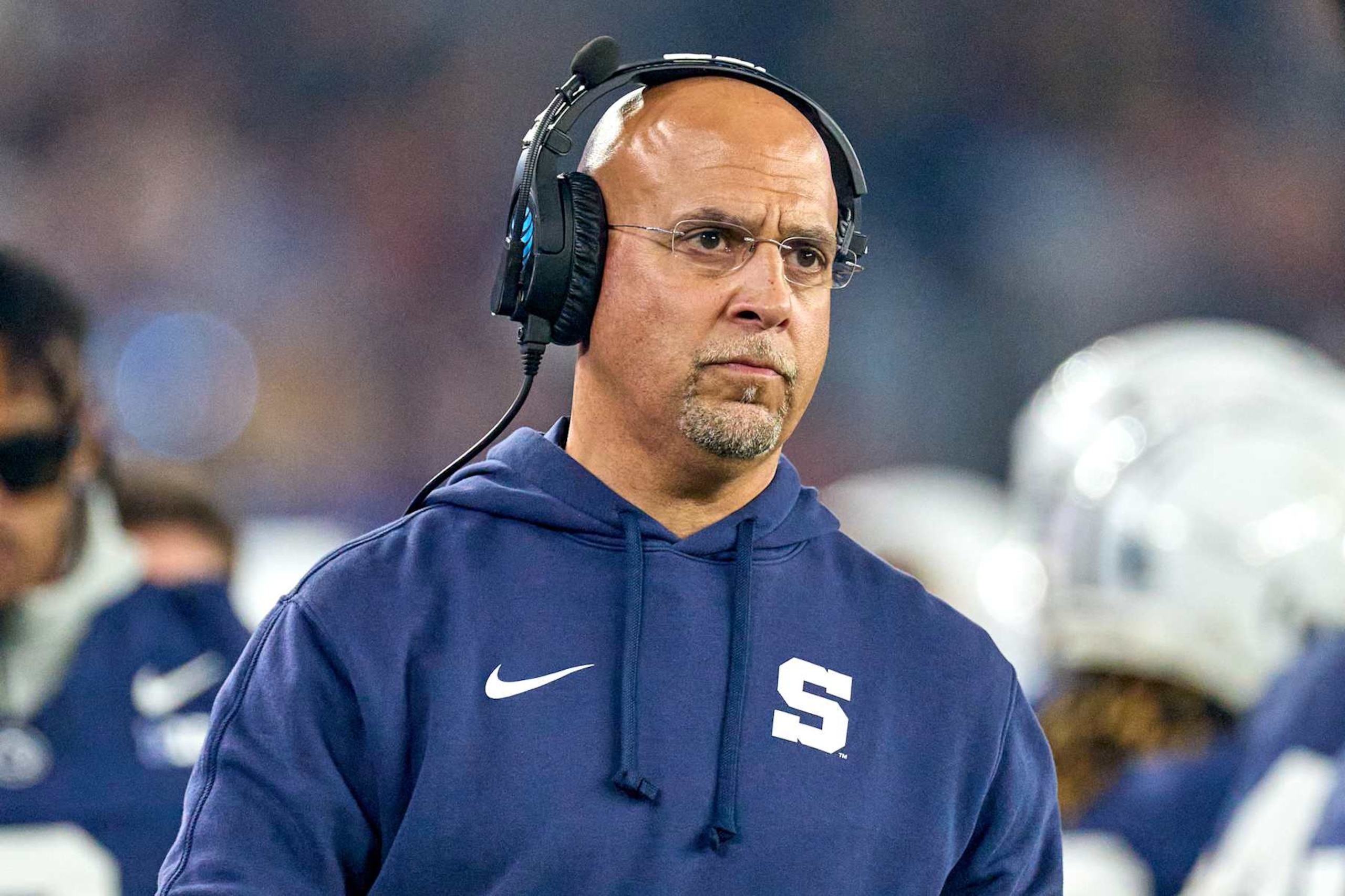 GLENDALE, ARIZONA - DECEMBER 31: Penn State Nittany Lions head coach James Franklin looks on in action during the 2024 Vrbo Fiesta Bowl between the Penn State Nittany Lions and Boise State Broncos at State Farm Stadium on December 31, 2024 in Glendale, Arizona. (Photo by Robin Alam/ISI Photos/Getty Images)