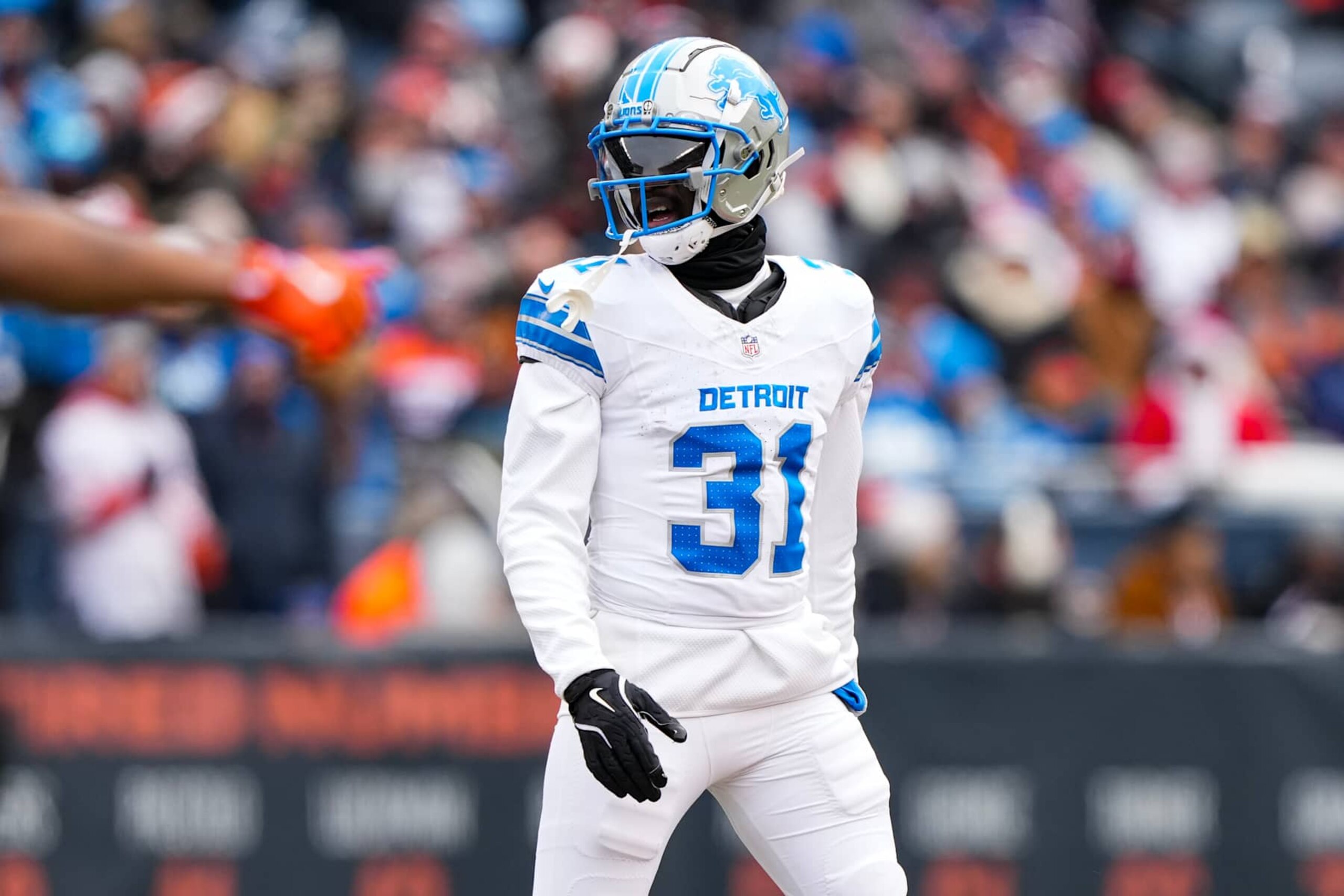 CHICAGO, ILLINOIS - DECEMBER 22: Safety Kerby Joseph #31 of the Detroit Lions gets set during the first quarter of an NFL football game against the Chicago Bears, at Soldier Field on December 22, 2024 in Chicago, Illinois. (Photo by Todd Rosenberg/Getty Images) CHICAGO, ILLINOIS - DECEMBER 22: Safety Kerby Joseph #31 of the Detroit Lions gets set during the first quarter of an NFL football game against the Chicago Bears, at Soldier Field on December 22, 2024 in Chicago, Illinois. (Photo by Todd Rosenberg/Getty Images)